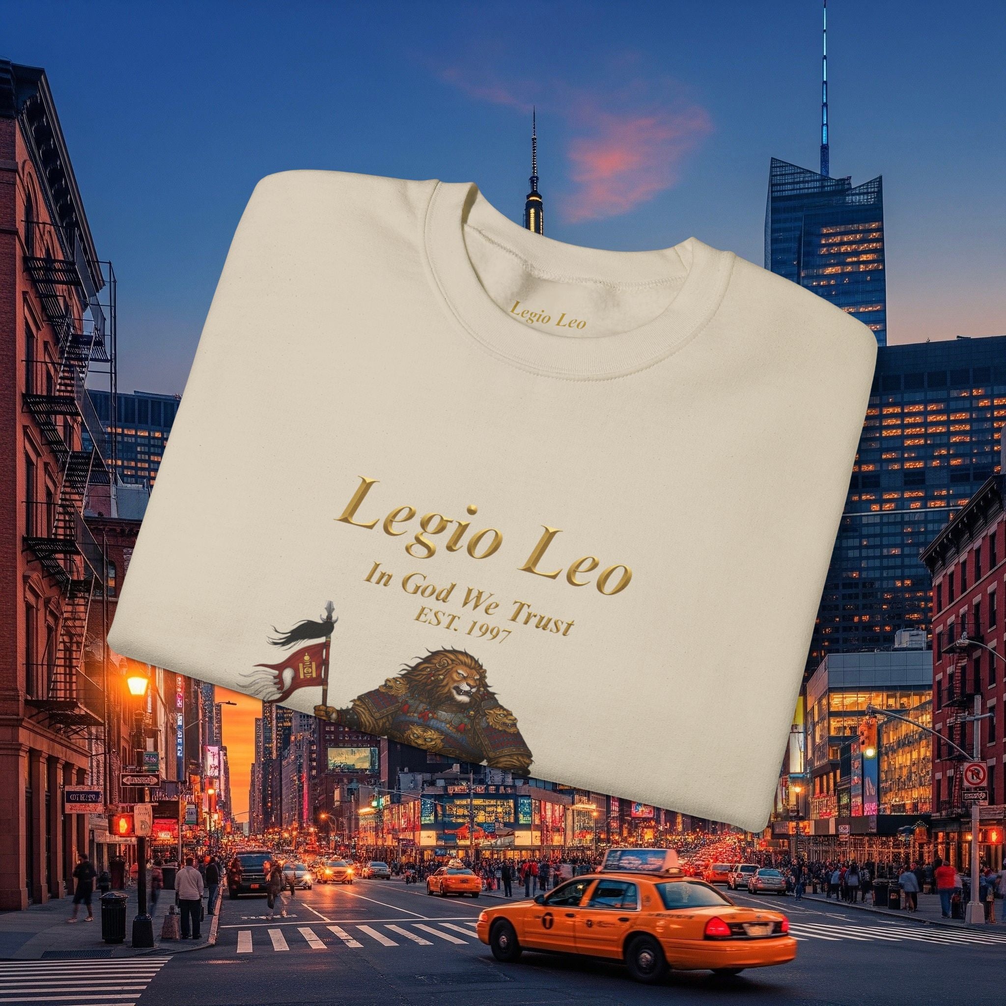 Legio Leo Cozy Crewneck Sweatshirt | Mongol Warrior Design
