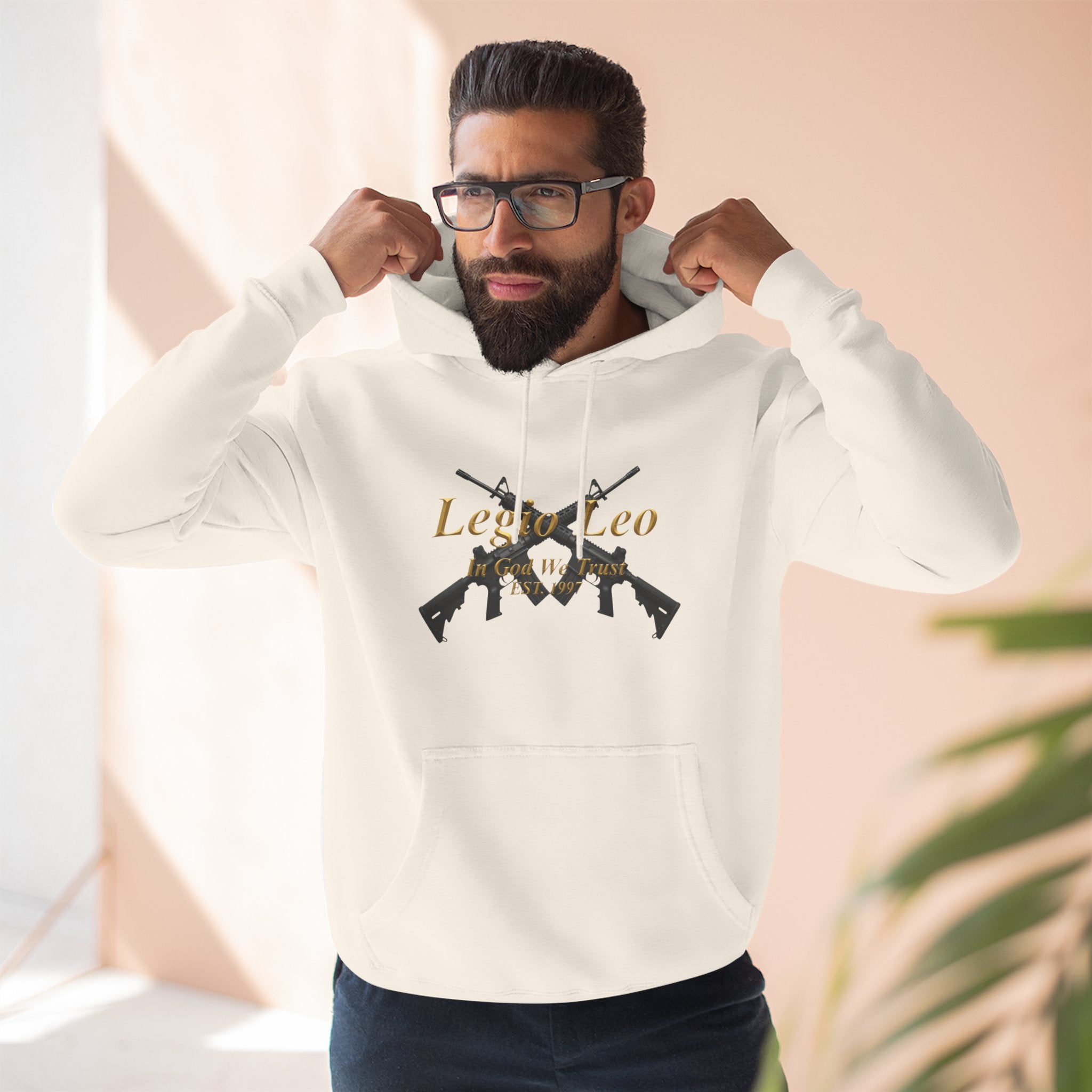 Legio Leo Warrior Fleece Hoodie – Minimal Gold Script Pullover