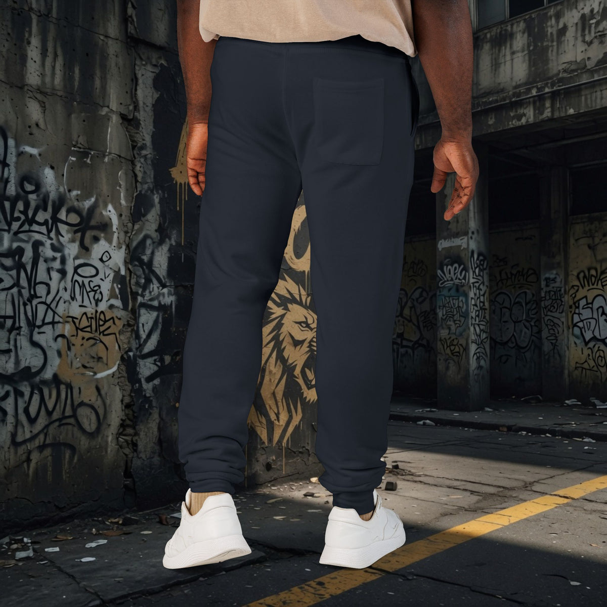 Legio Leo Embroidered Streetwear Fleece Sweatpants