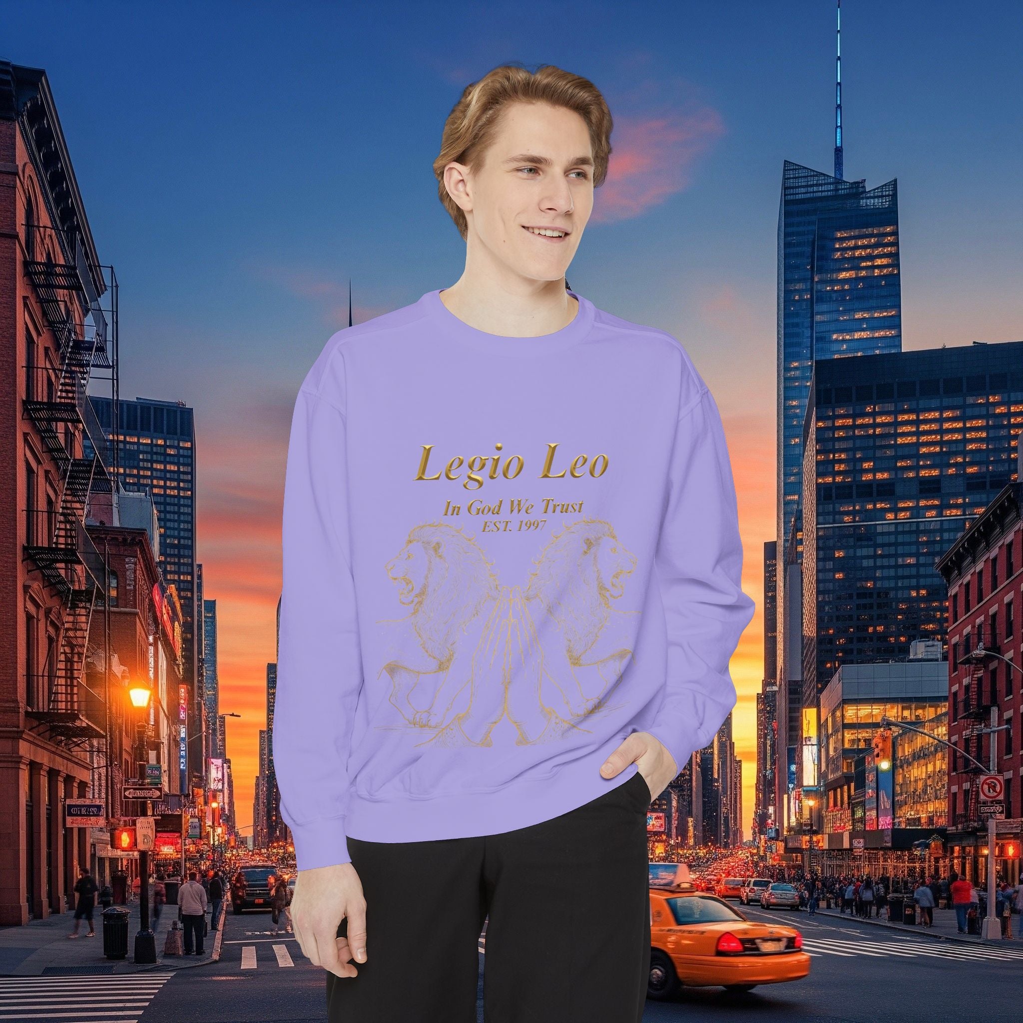 Legio Leo Sweatshirt – Minimal Gold Script Battle Ready Lions Crewneck