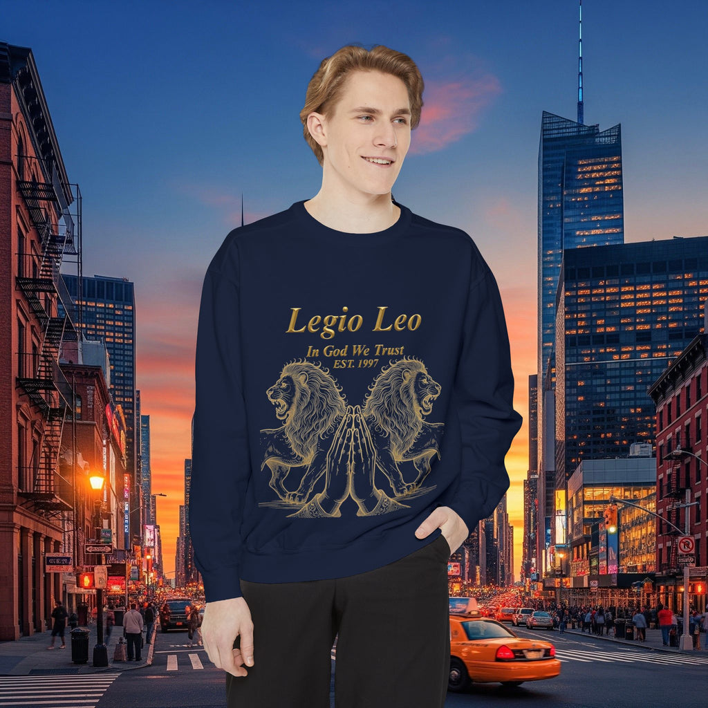 Legio Leo Sweatshirt – Minimal Gold Script Battle Ready Lions Crewneck