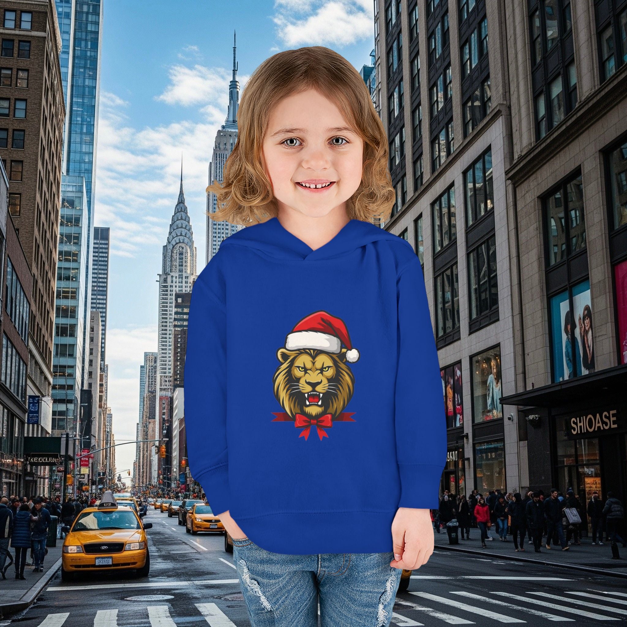 Christmas Legio Leo’s Toddler Pullover Fleece Hoodie (Grown Lion)