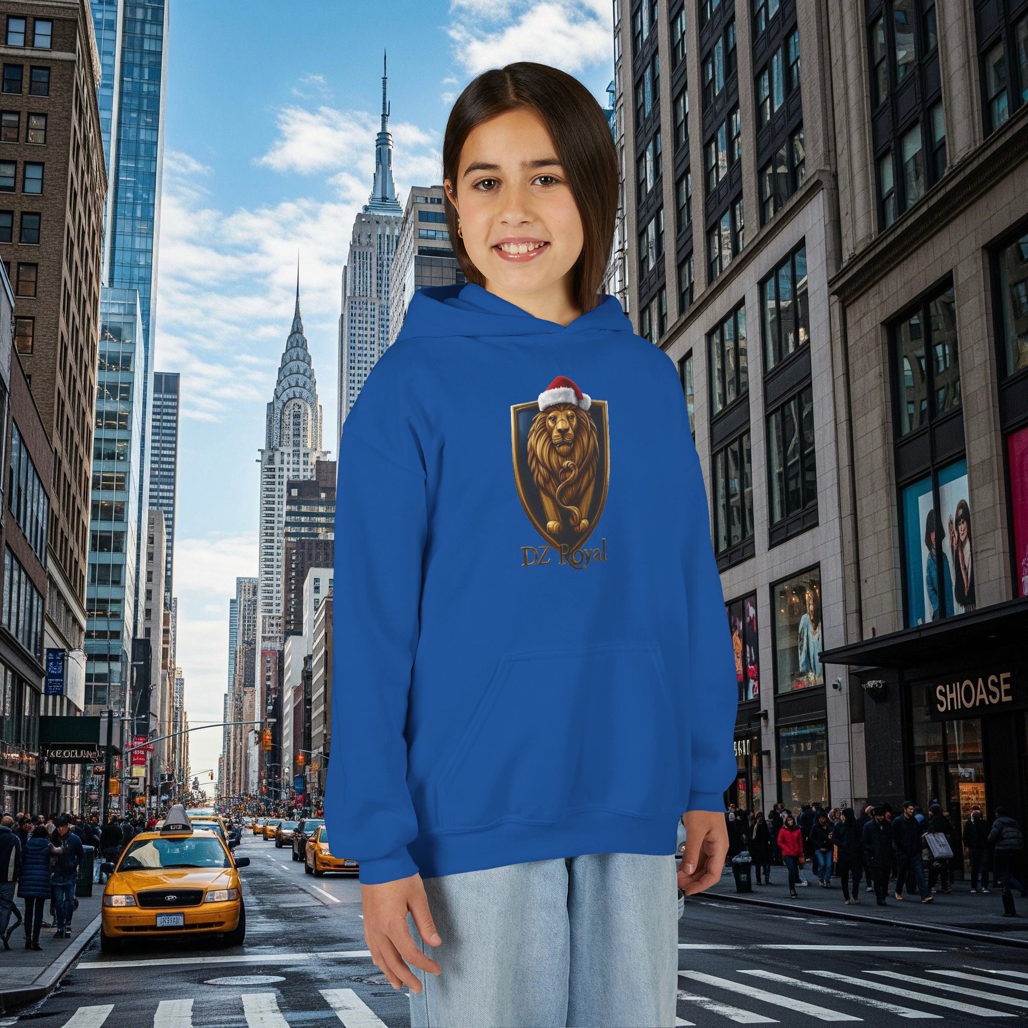DZ Royal’s Christmas Youth Hoodie (Grown Lion)