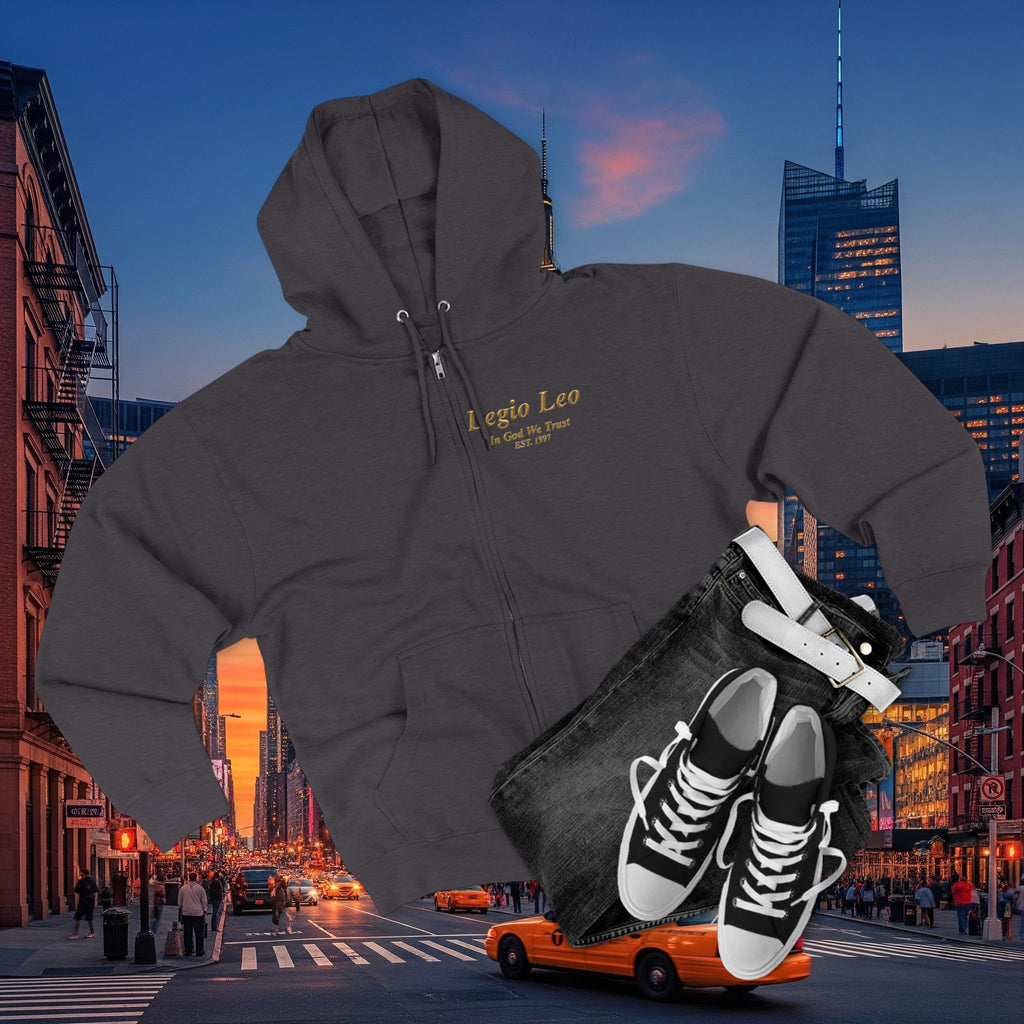 Zip Hoodie — "Legio Leo" Classic Small Chest Logo Zip-Up