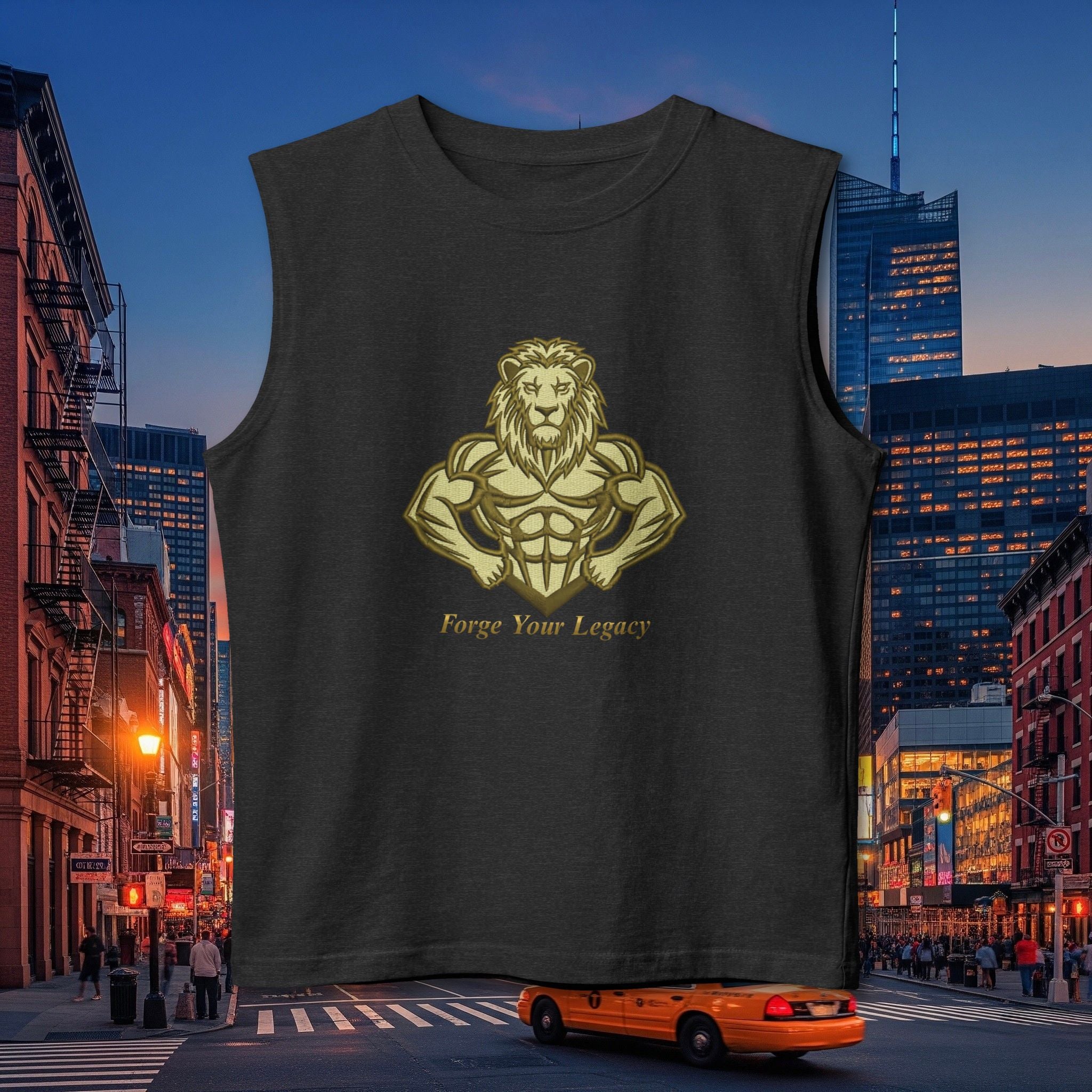 Muscle Tank — 'Forge Your Legacy' Minimalist Gold Crest