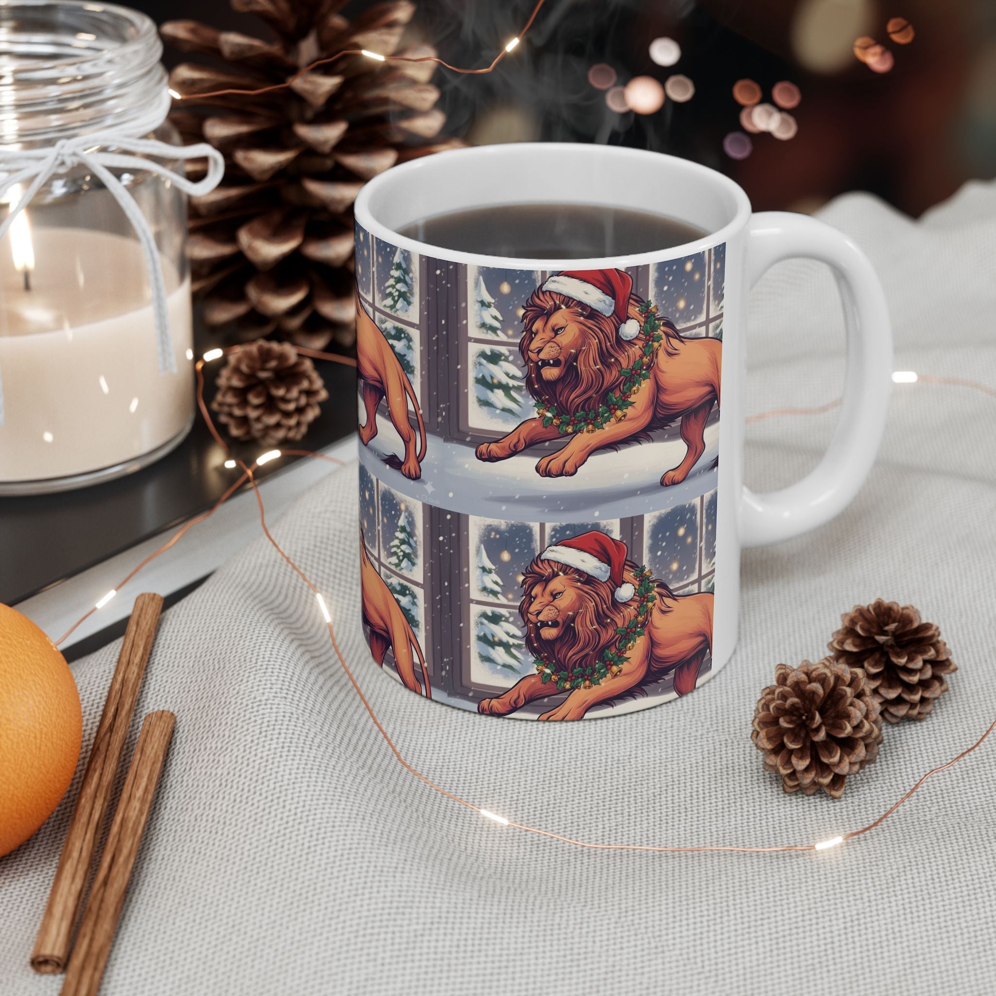 Legio Leo by DZ Royal Christmas Holiday Ceramic Mug, (11oz, 15oz)