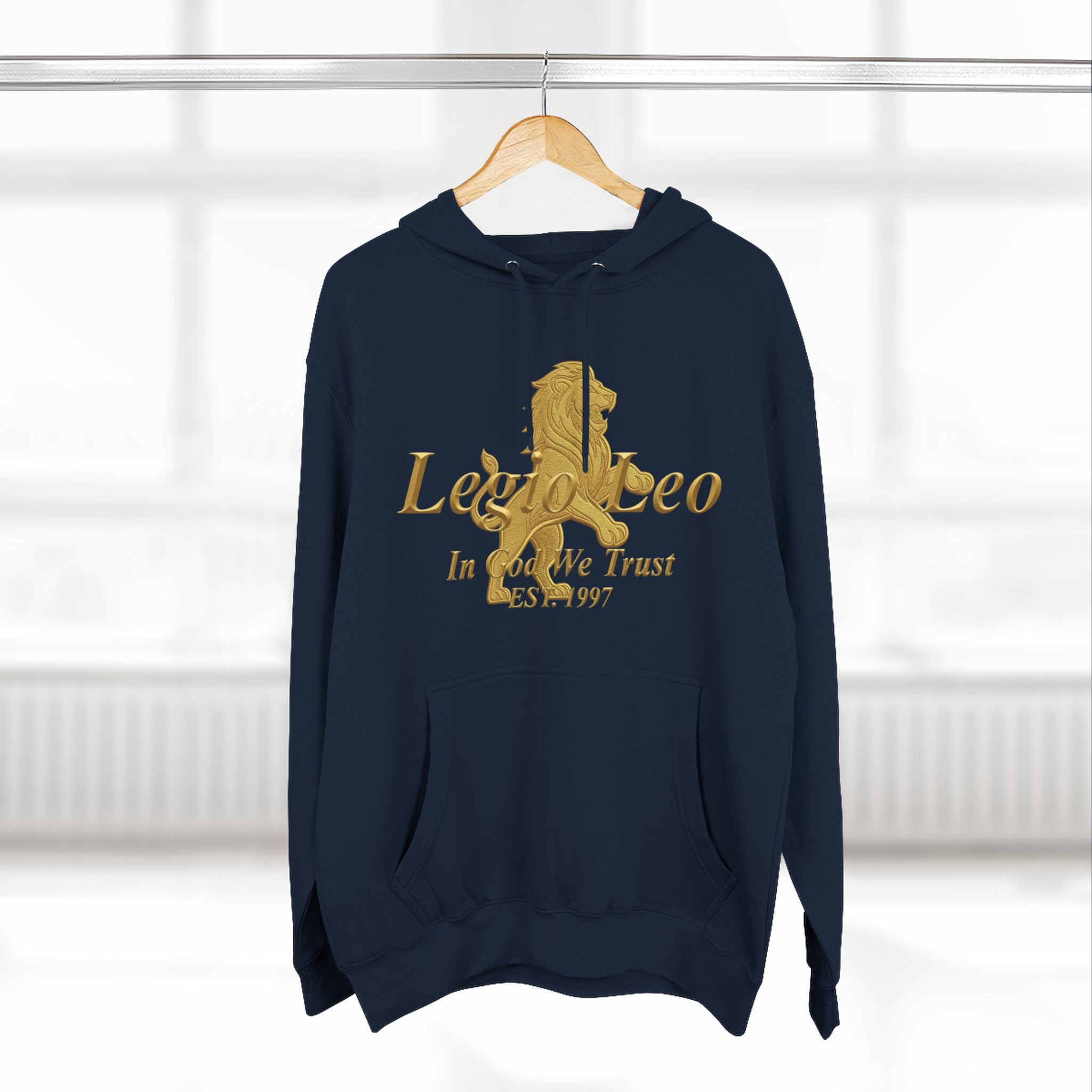 Legio Leo Golden Edition Fleece Hoodie – Minimal Gold Script Pullover