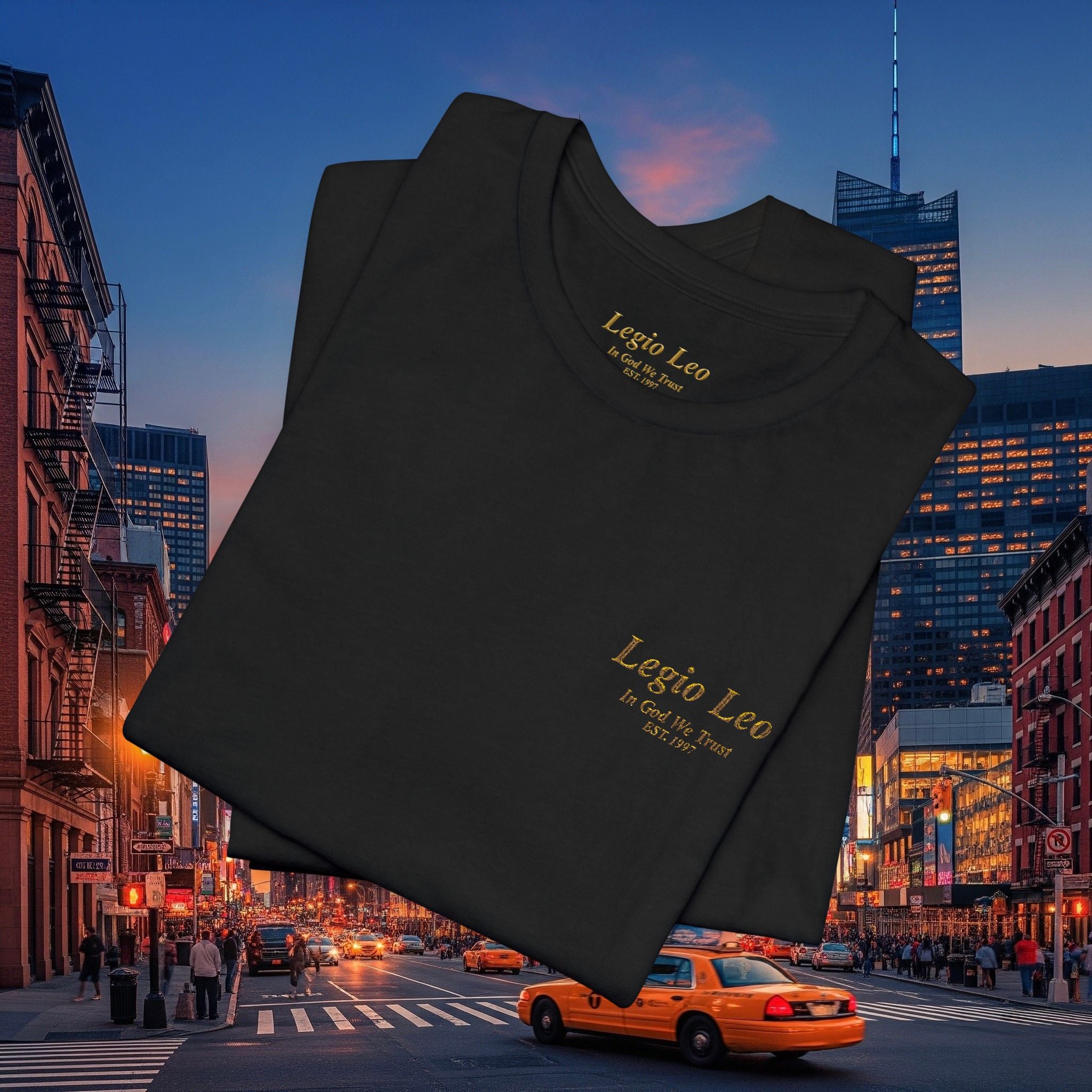 Legio Leo Tee — Embroidered (In God We Trust) Short Sleeve T-Shirt