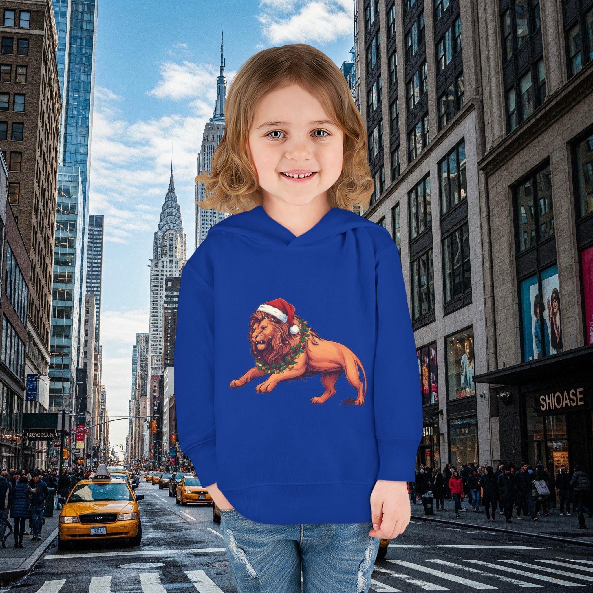 Christmas Legio Leo’s Toddler Pullover Fleece Hoodie (Grown Lion)