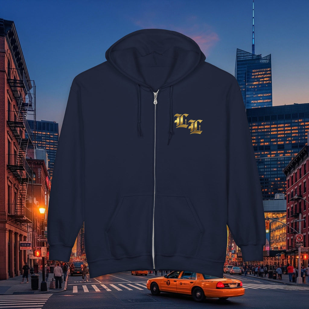 Legio Leo Zip Hoodie | Old English Font Golden L’s