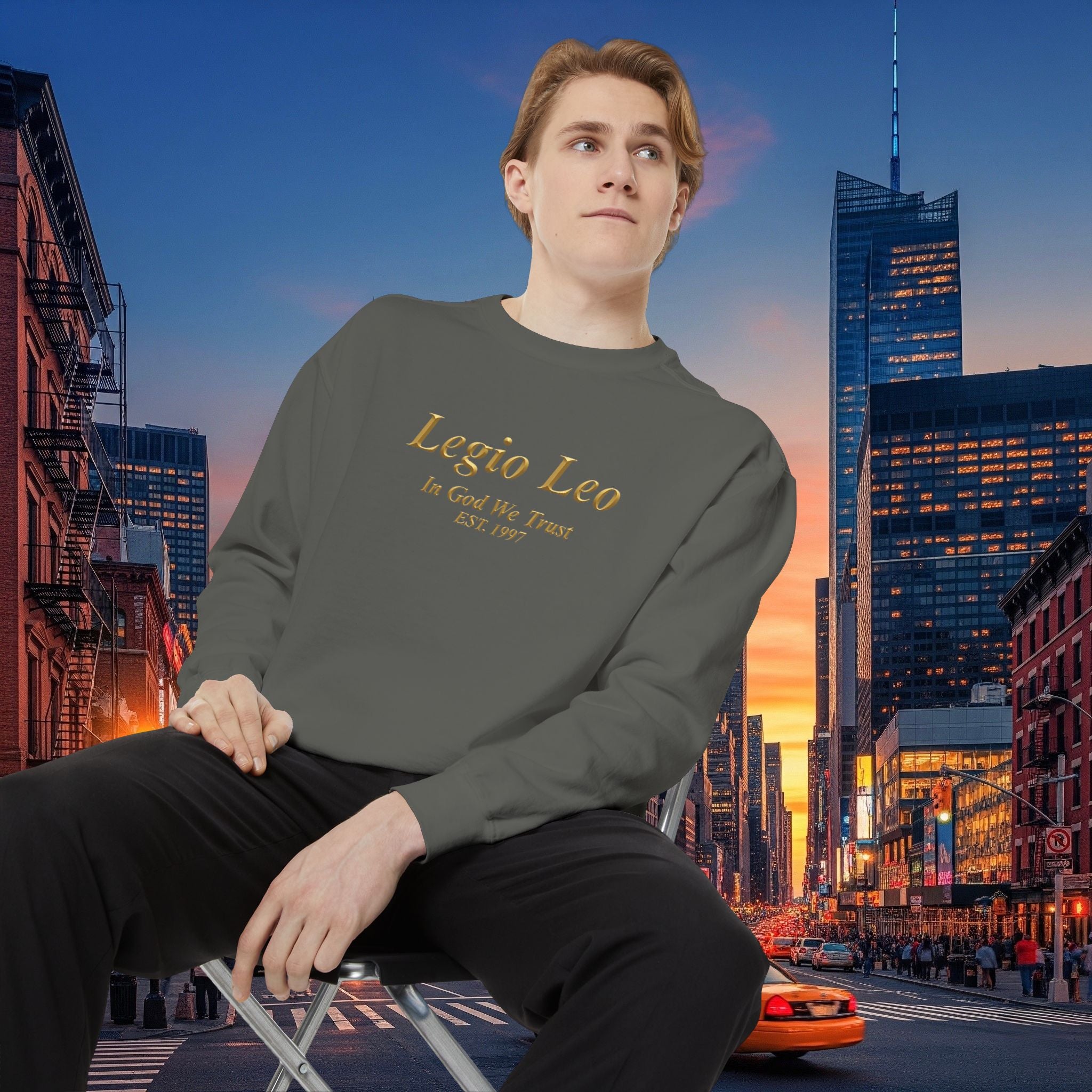 Legio Leo Sweatshirt – Minimal Gold Script Brothers 4 Life  Crewneck