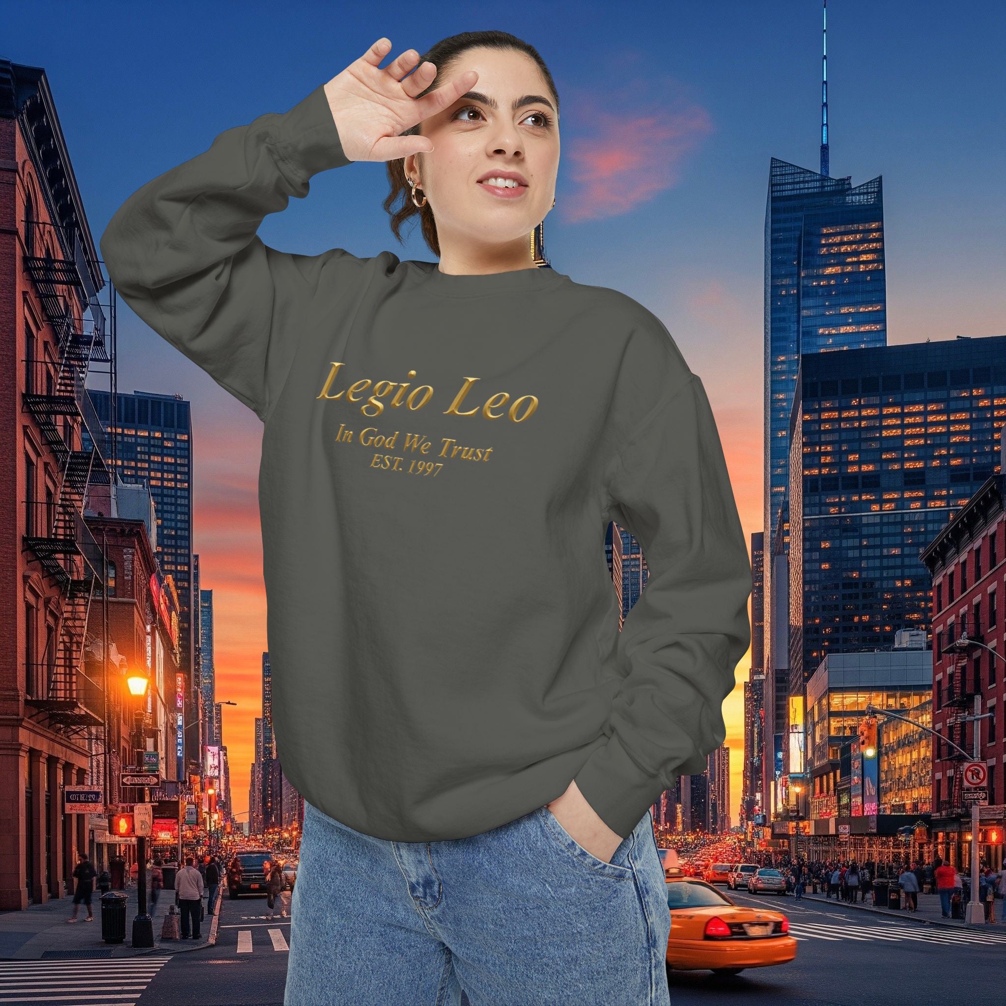 Legio Leo Sweatshirt – Minimal Gold Script Brothers 4 Life  Crewneck