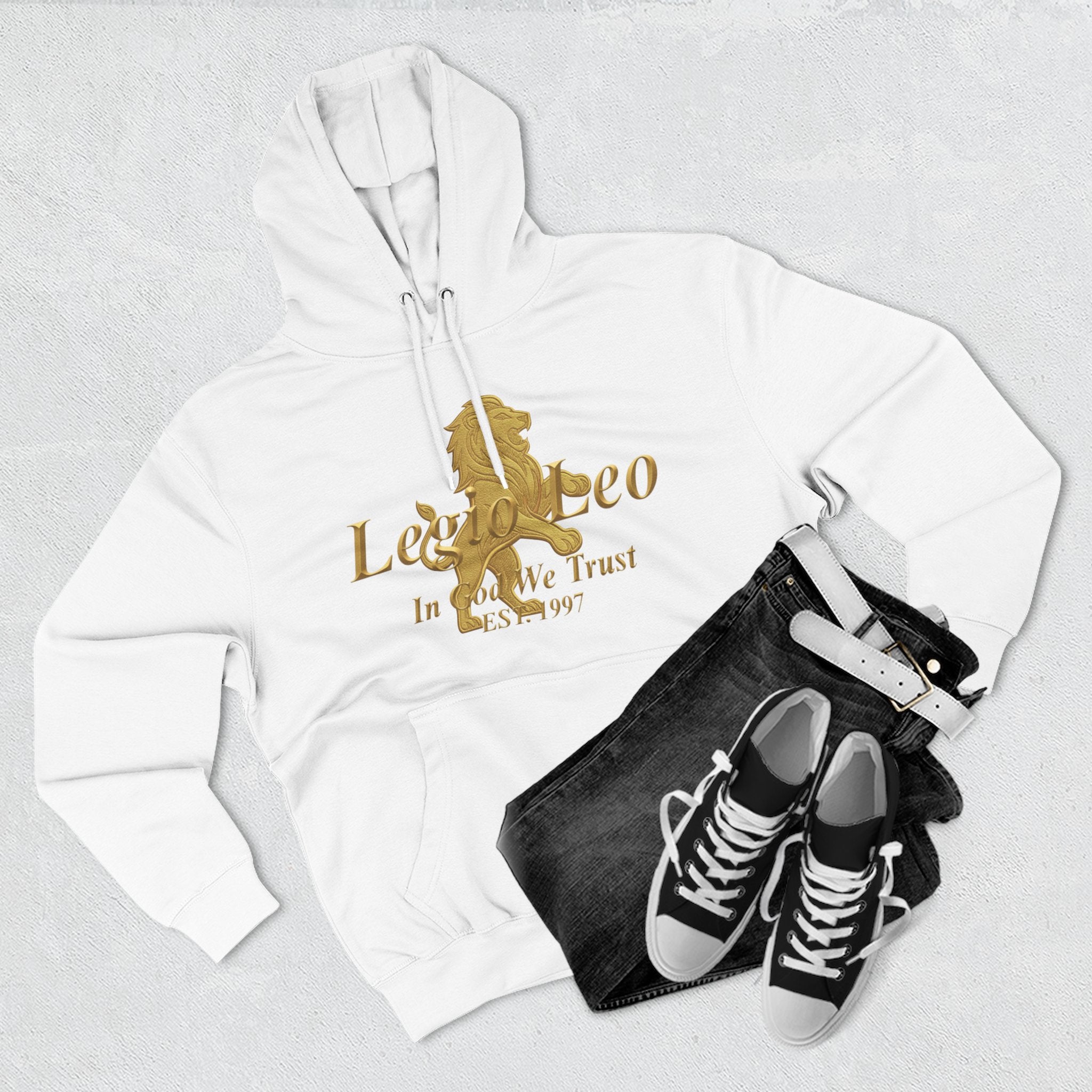 Legio Leo Golden Edition Fleece Hoodie – Minimal Gold Script Pullover