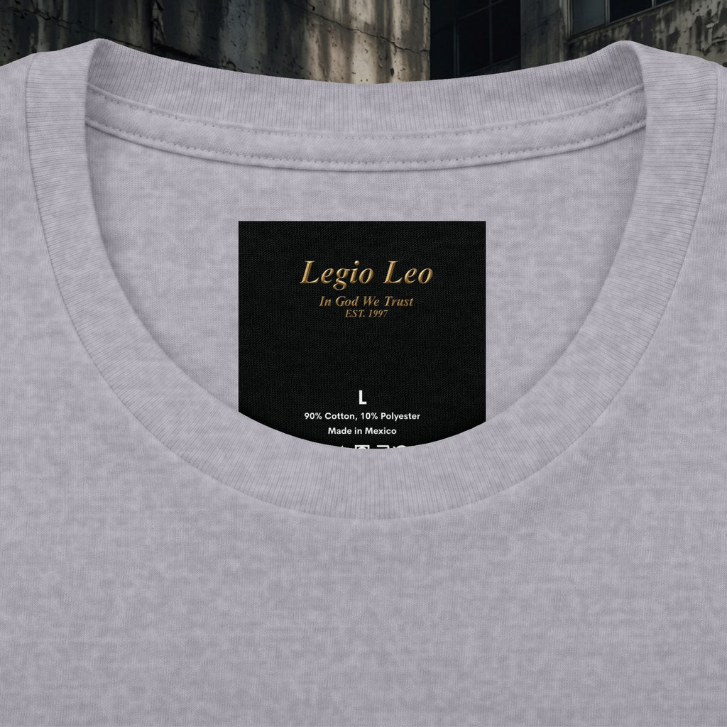 Legio Leo Graphic Tee — "In God We Trust" Back Print Cotton T-Shirt