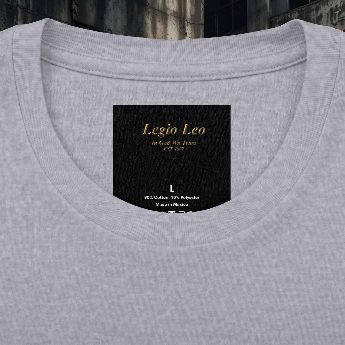 Legio Leo Graphic Tee — "In God We Trust" Back Print Cotton T-Shirt