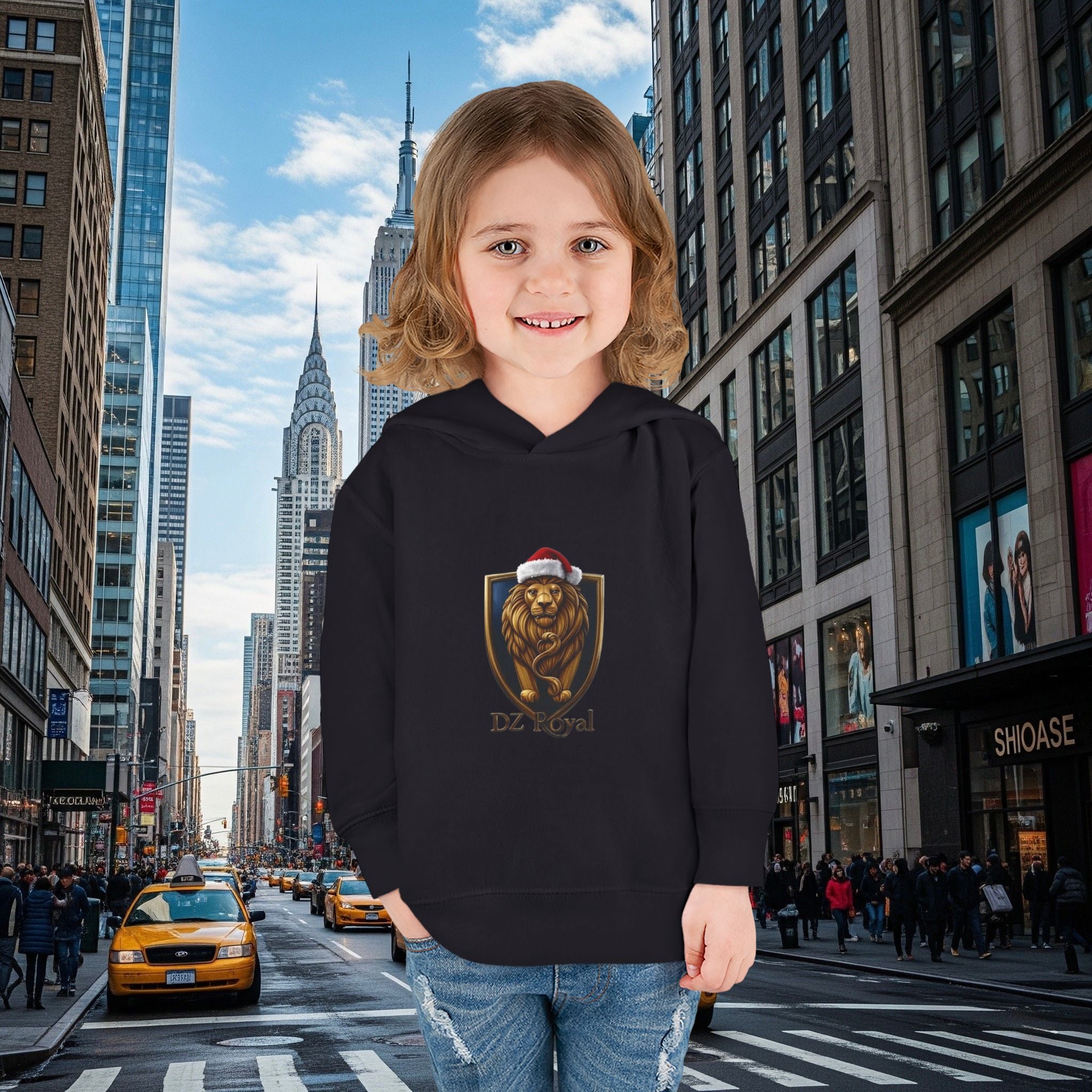 DZ Royal Christmas Toddler Pullover Fleece Hoodie (Grown Lion)