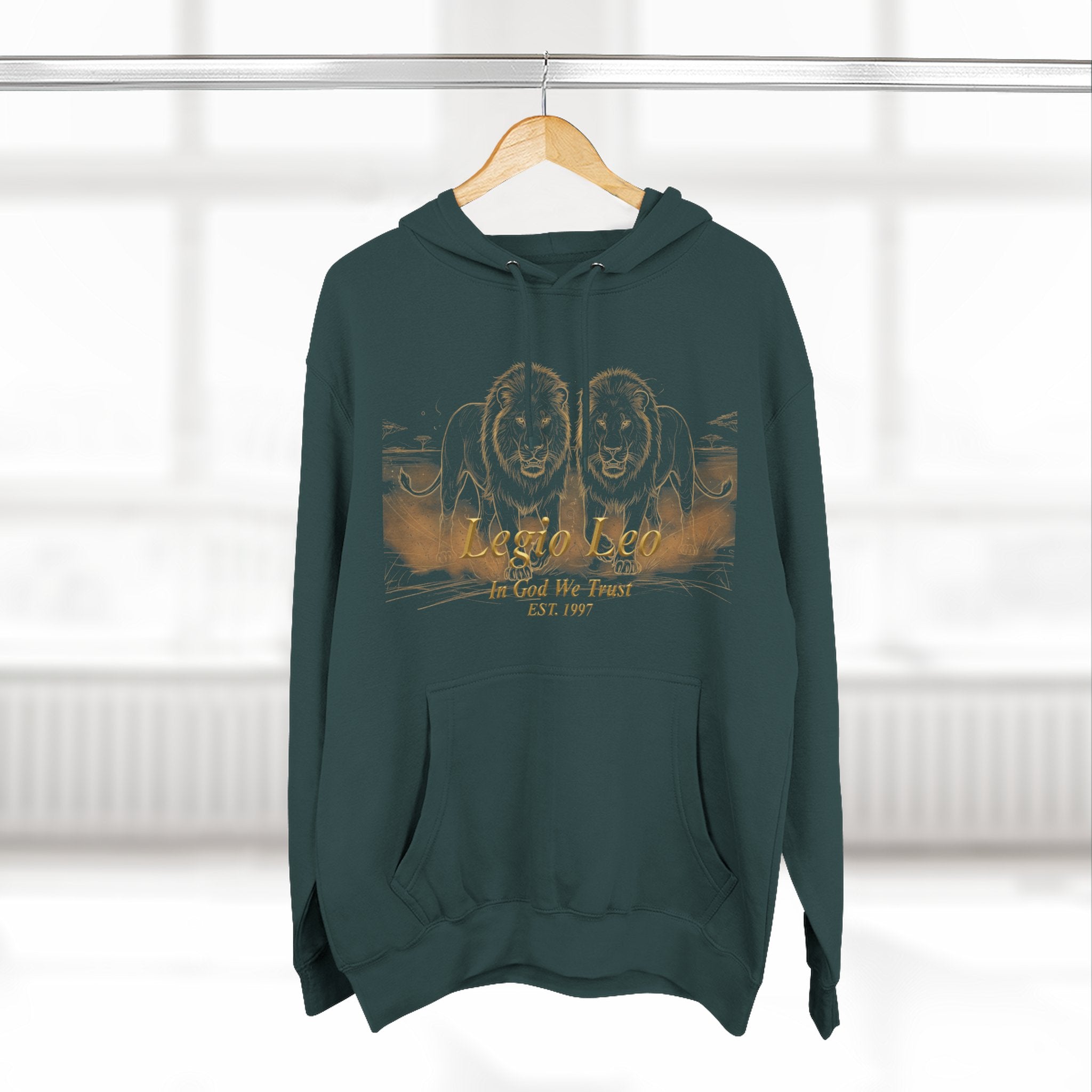 Legio Leo Fleece Hoodie – Minimal Gold Script Brothers 4 Life Pullover