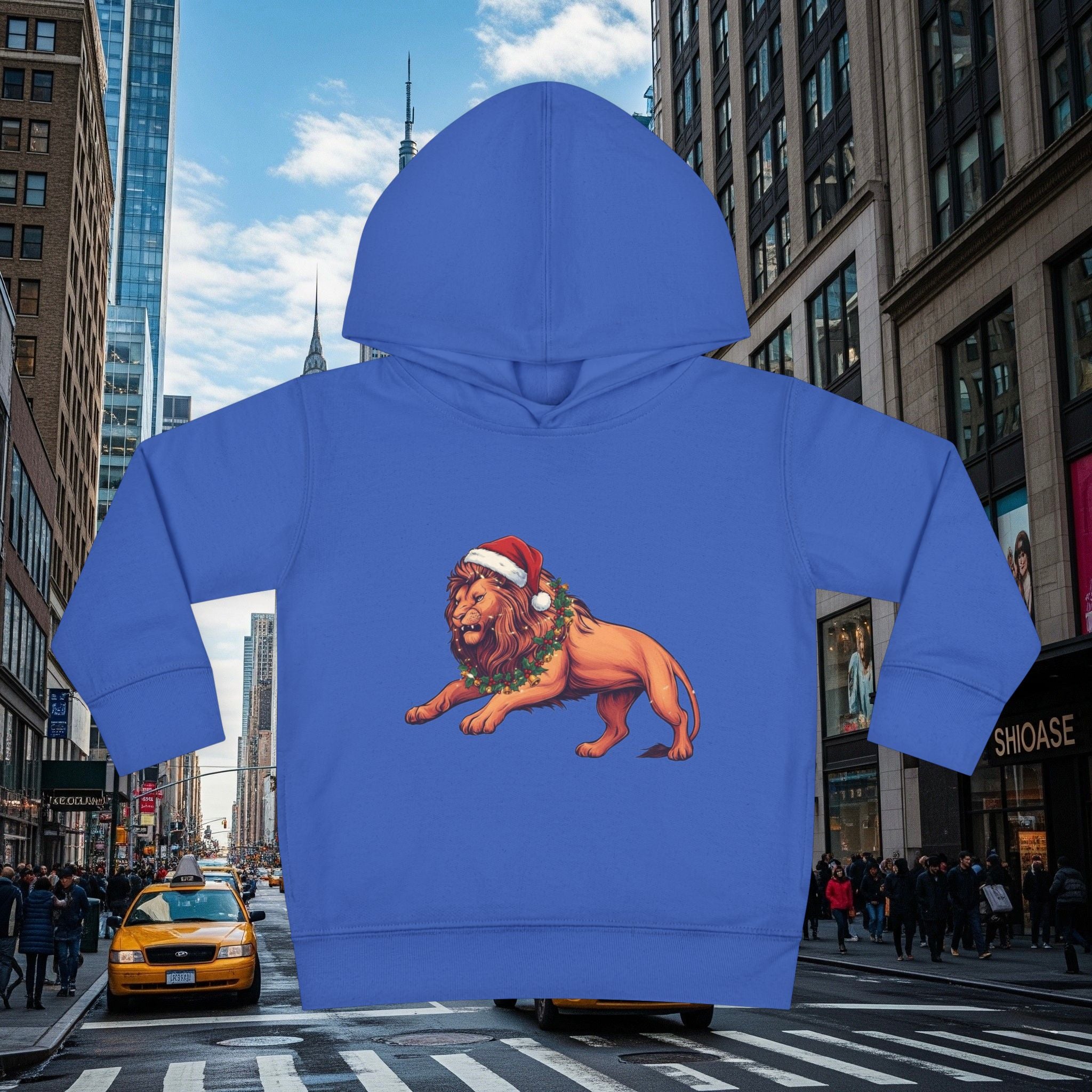 Christmas Legio Leo’s Toddler Pullover Fleece Hoodie (Grown Lion)