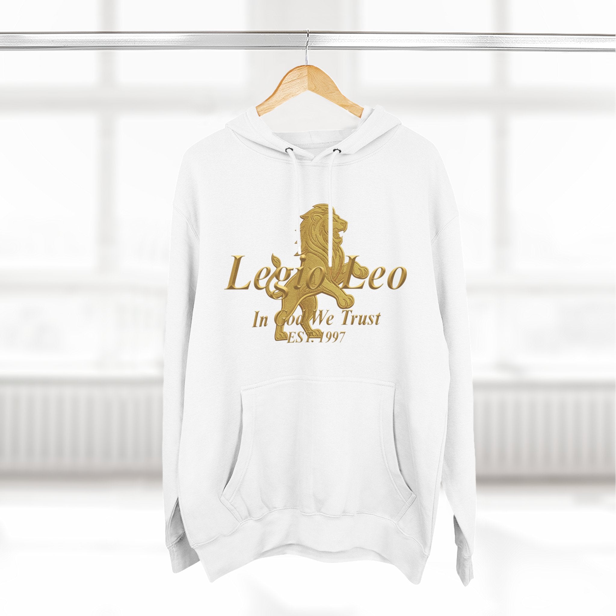 Legio Leo Golden Edition Fleece Hoodie – Minimal Gold Script Pullover