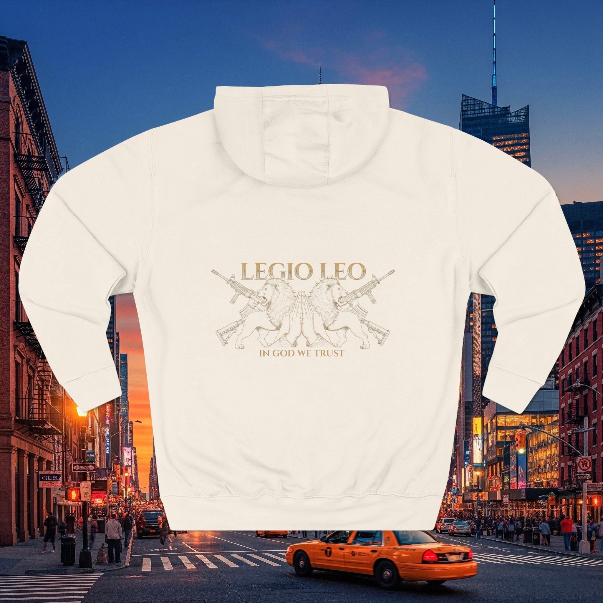 Legio Leo Fleece Hoodie – Minimal Gold Script Brothers 4 Life Pullover