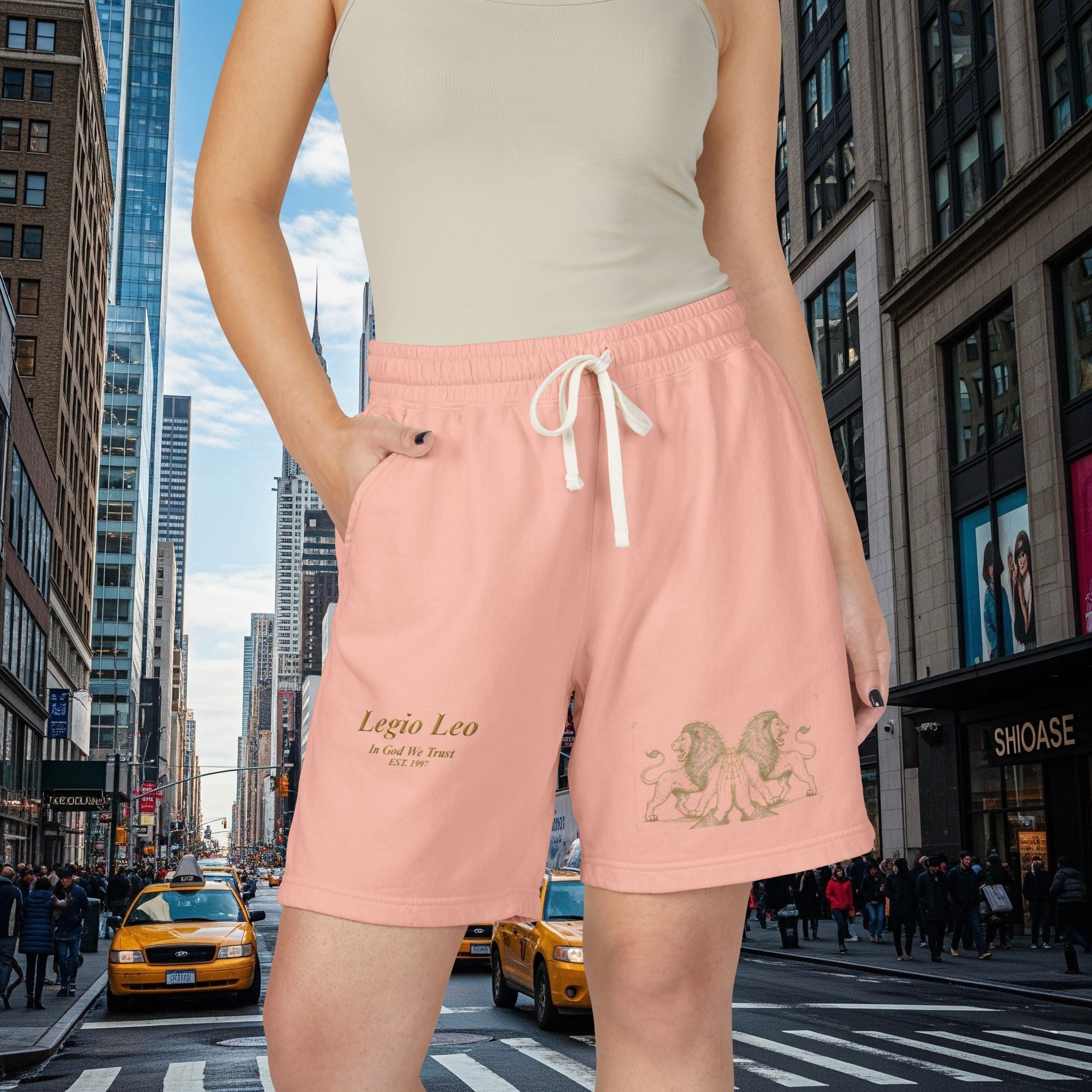 Legio Leo Graphic Sweat Shorts — Lightweight Garment-Dyed Fleece
