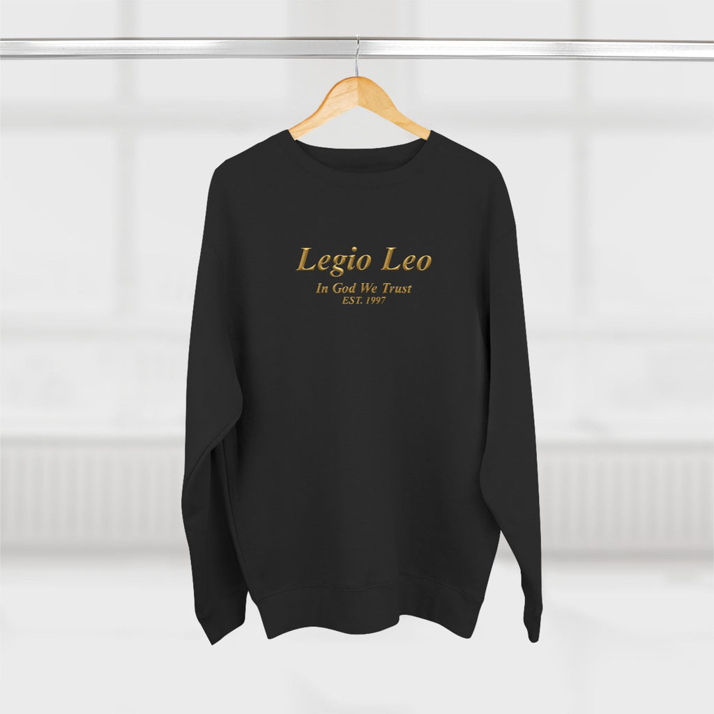 Legio Leo Crewneck Sweatshirt — 'In God We Trust' Minimalist Logo Sweatshirt