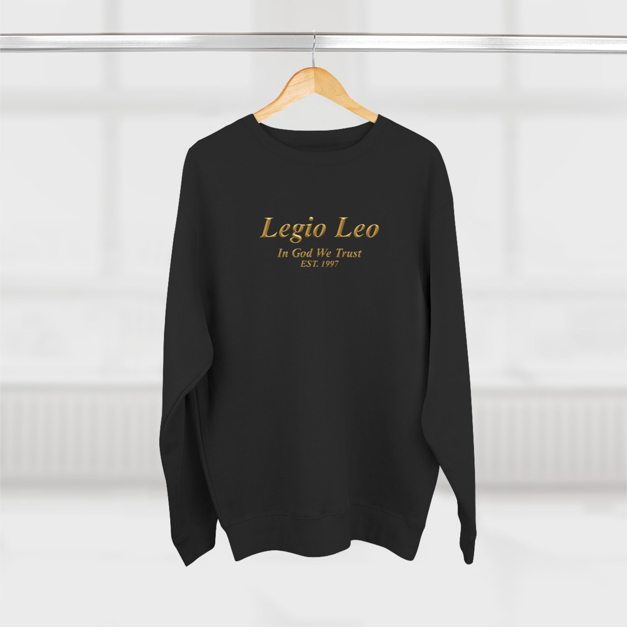 Legio Leo Crewneck Sweatshirt — 'In God We Trust' Minimalist Logo Sweatshirt