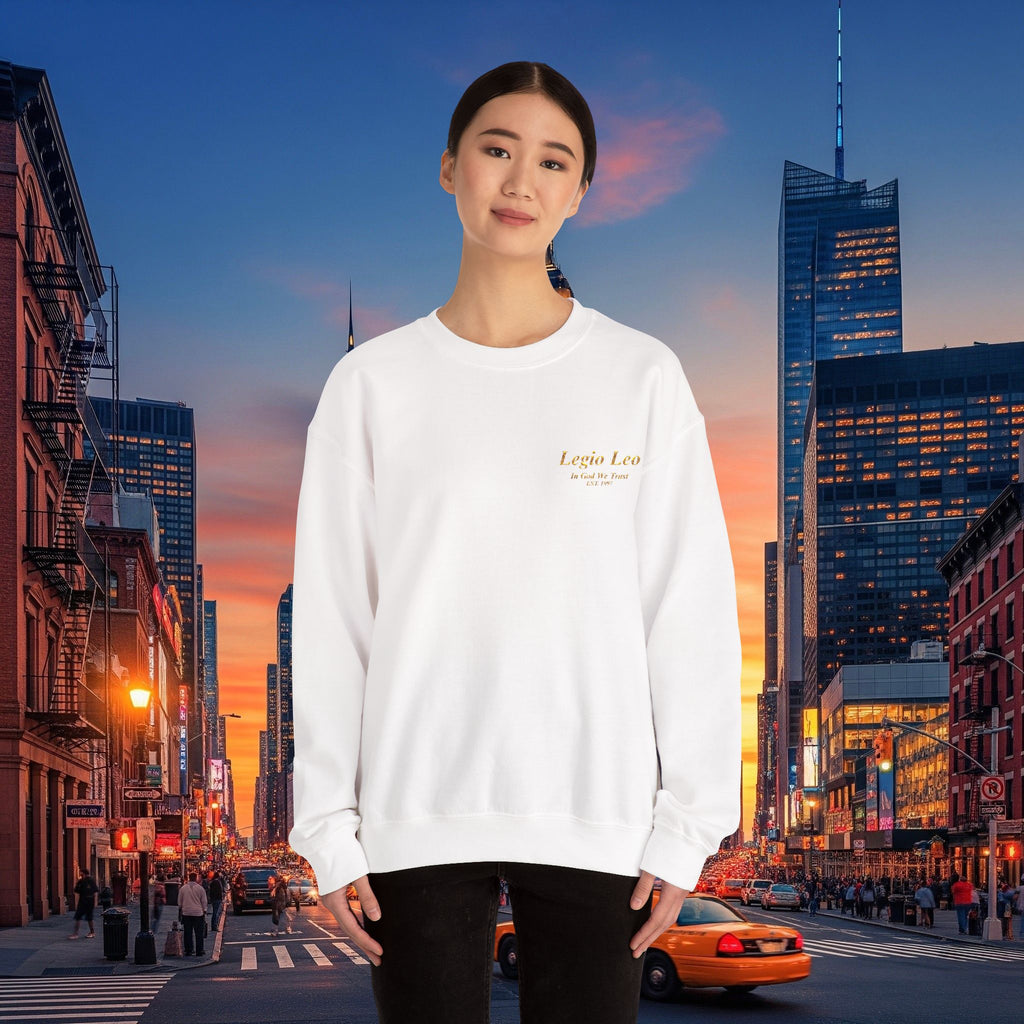 Legio Leo Crewneck Sweatshirt | In God We Trust Embroidery
