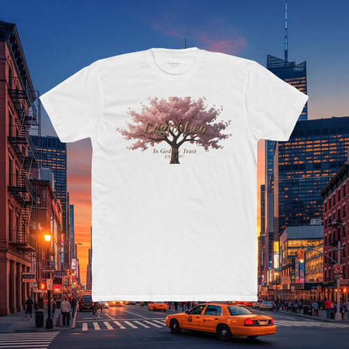 Classic Cotton Tee — Minimal Everyday Crew Shirt | Cherry Blossom Design