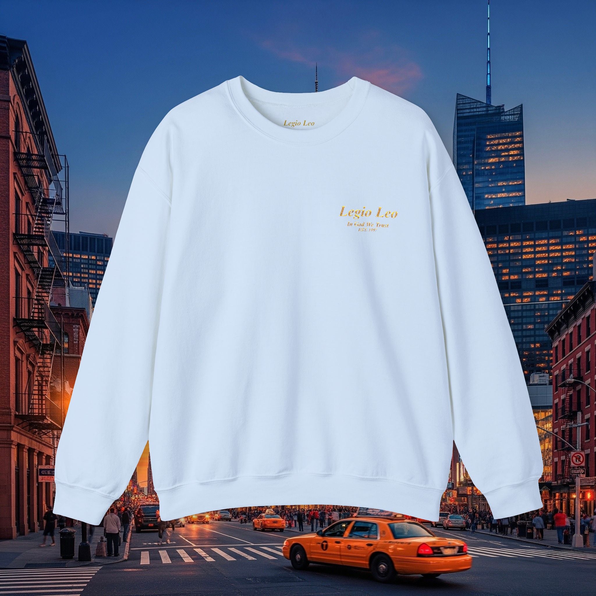 Legio Leo Crewneck Sweatshirt | In God We Trust Embroidery