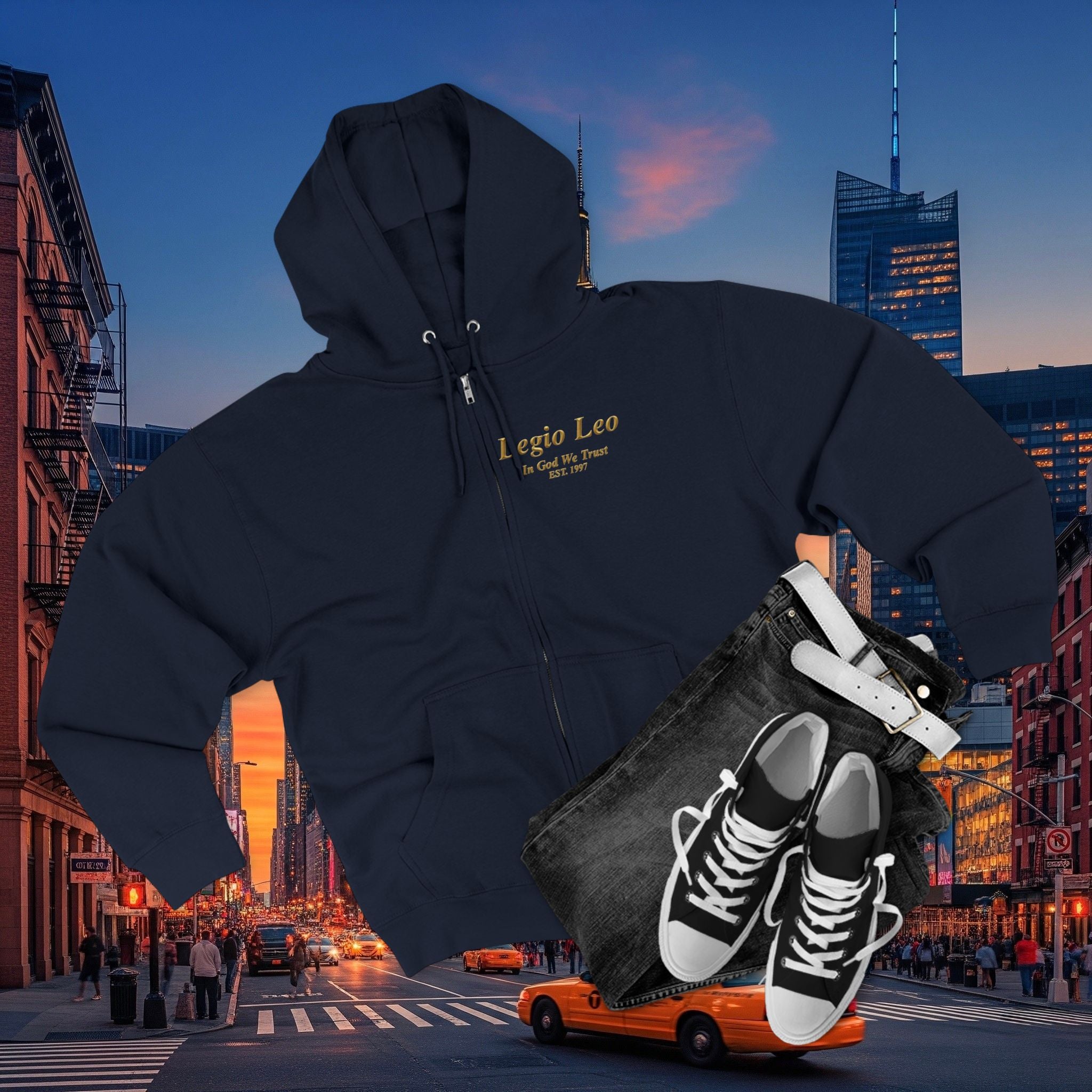 Zip Hoodie — "Legio Leo" Classic Small Chest Logo Zip-Up