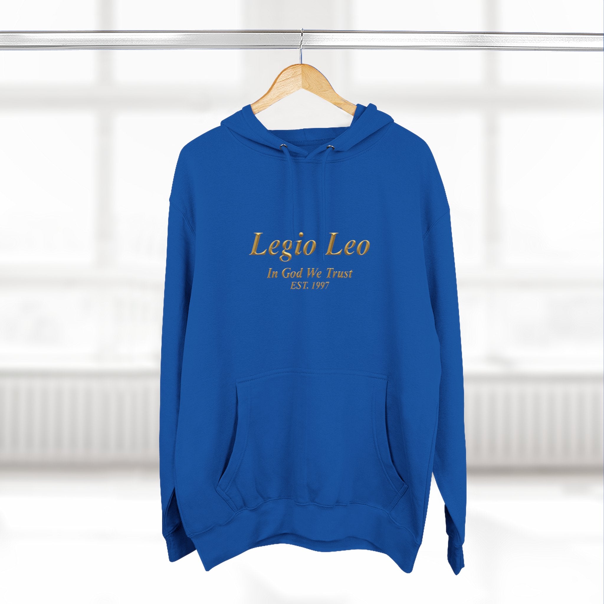 Legio Leo Fleece Hoodie – Minimal Gold Script Pullover