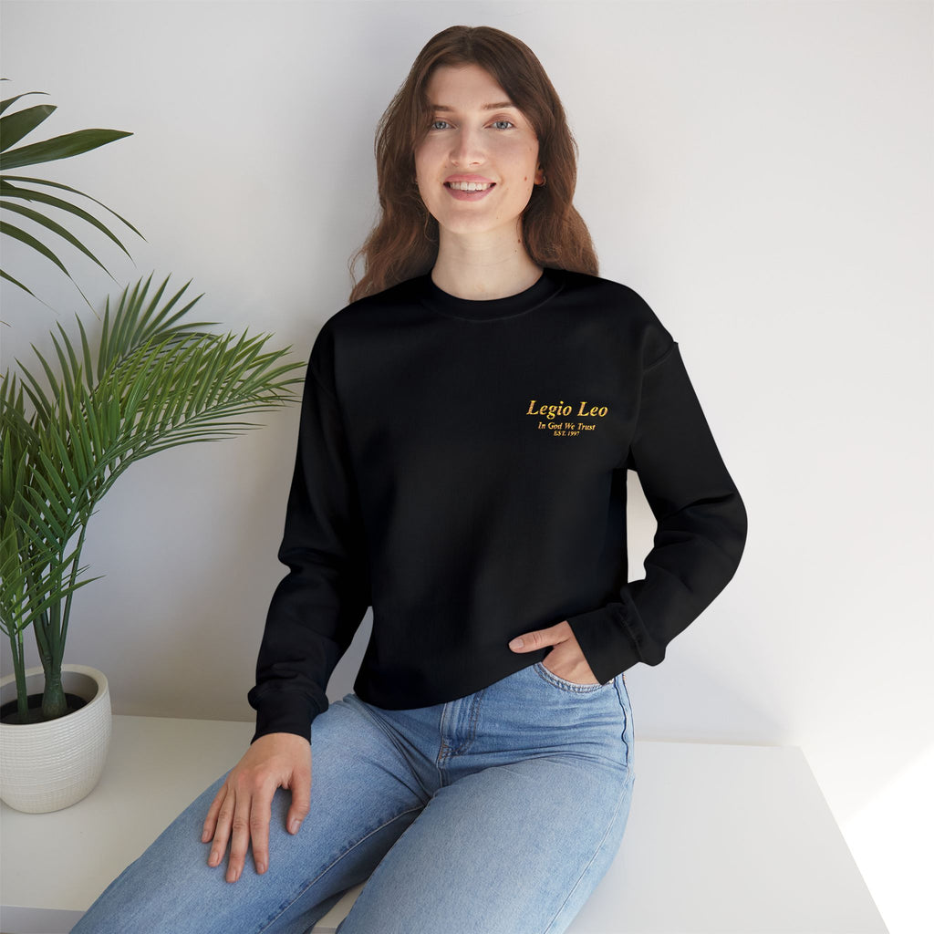 Legio Leo Crewneck Sweatshirt | In God We Trust Embroidery