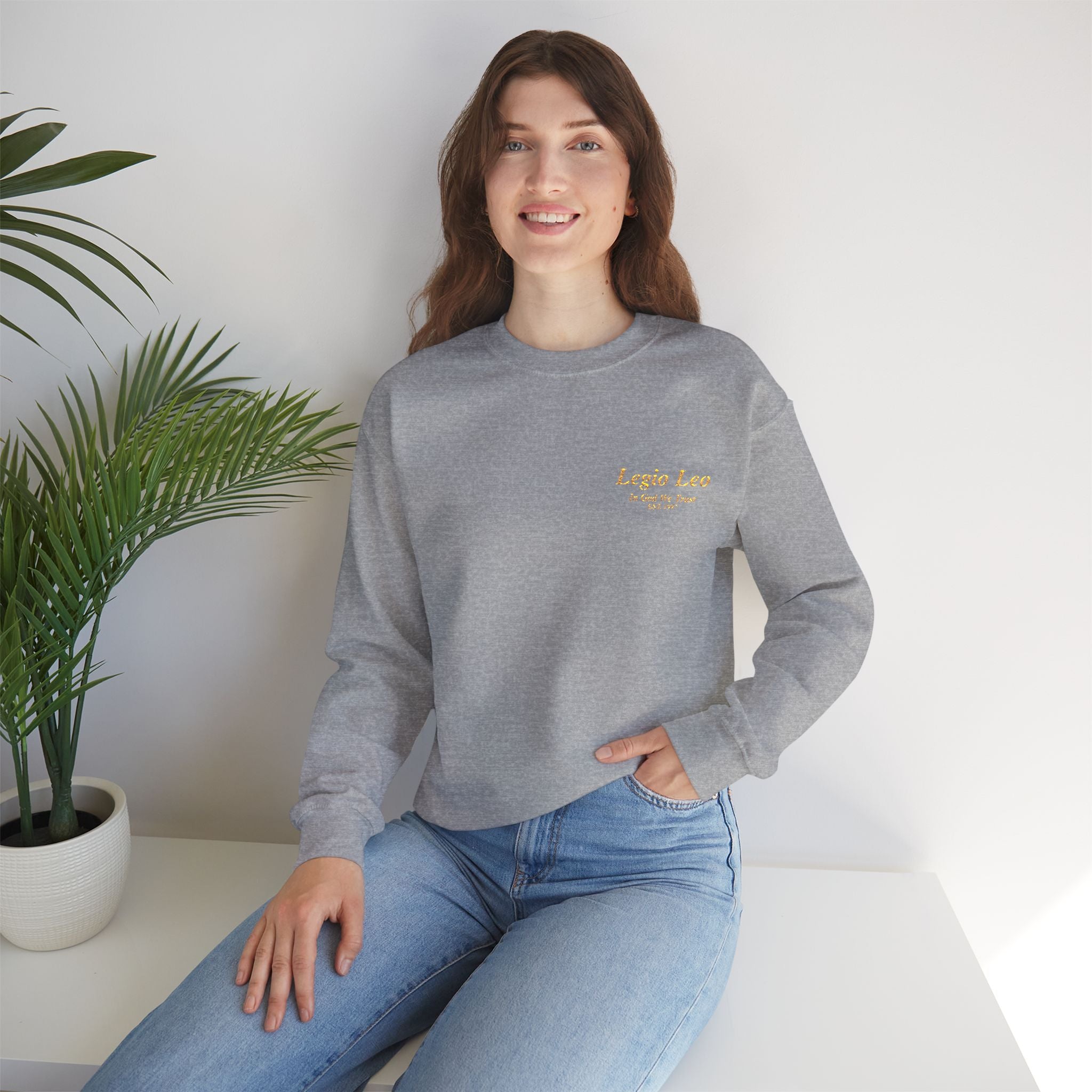 Legio Leo Crewneck Sweatshirt | In God We Trust Embroidery