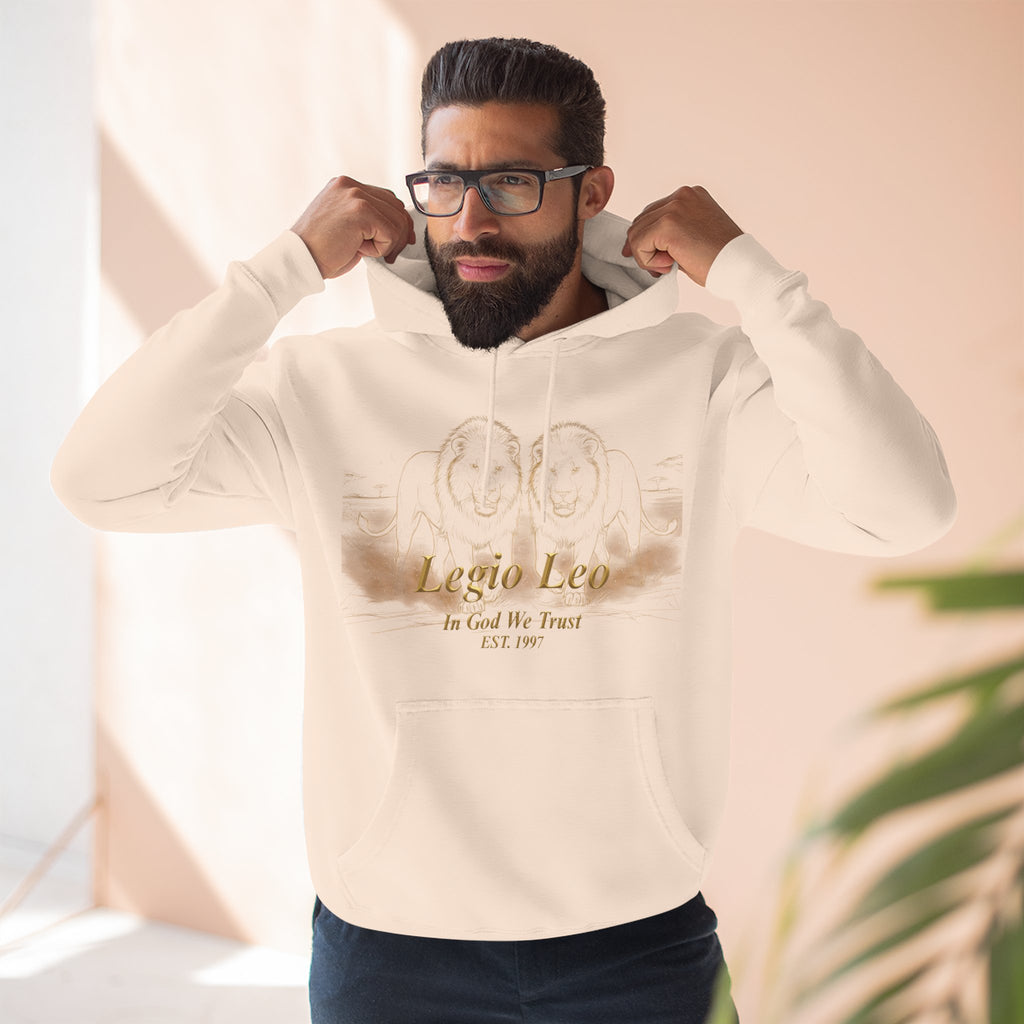 Legio Leo Fleece Hoodie – Minimal Gold Script Brothers 4 Life Pullover
