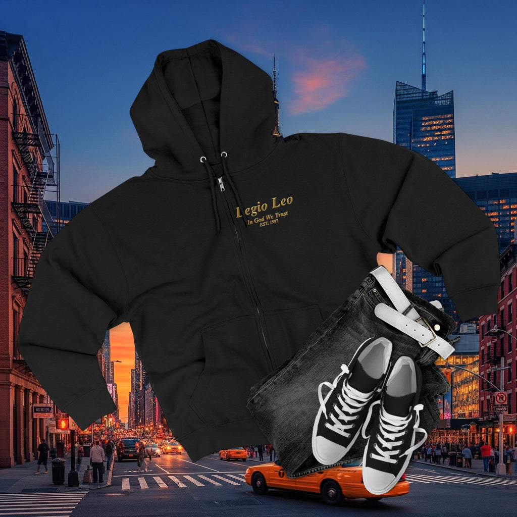 Zip Hoodie — "Legio Leo" Classic Small Chest Logo Zip-Up