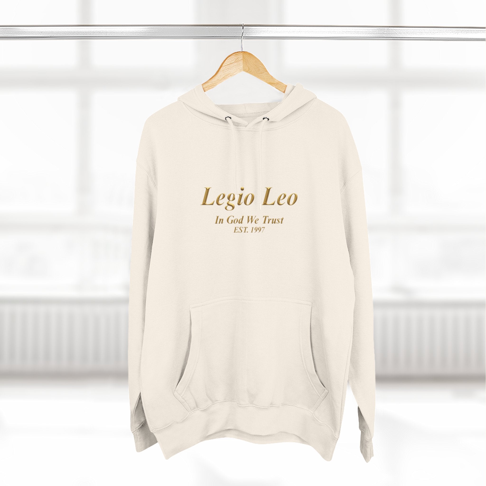 Legio Leo Fleece Hoodie – Minimal Gold Script Pullover