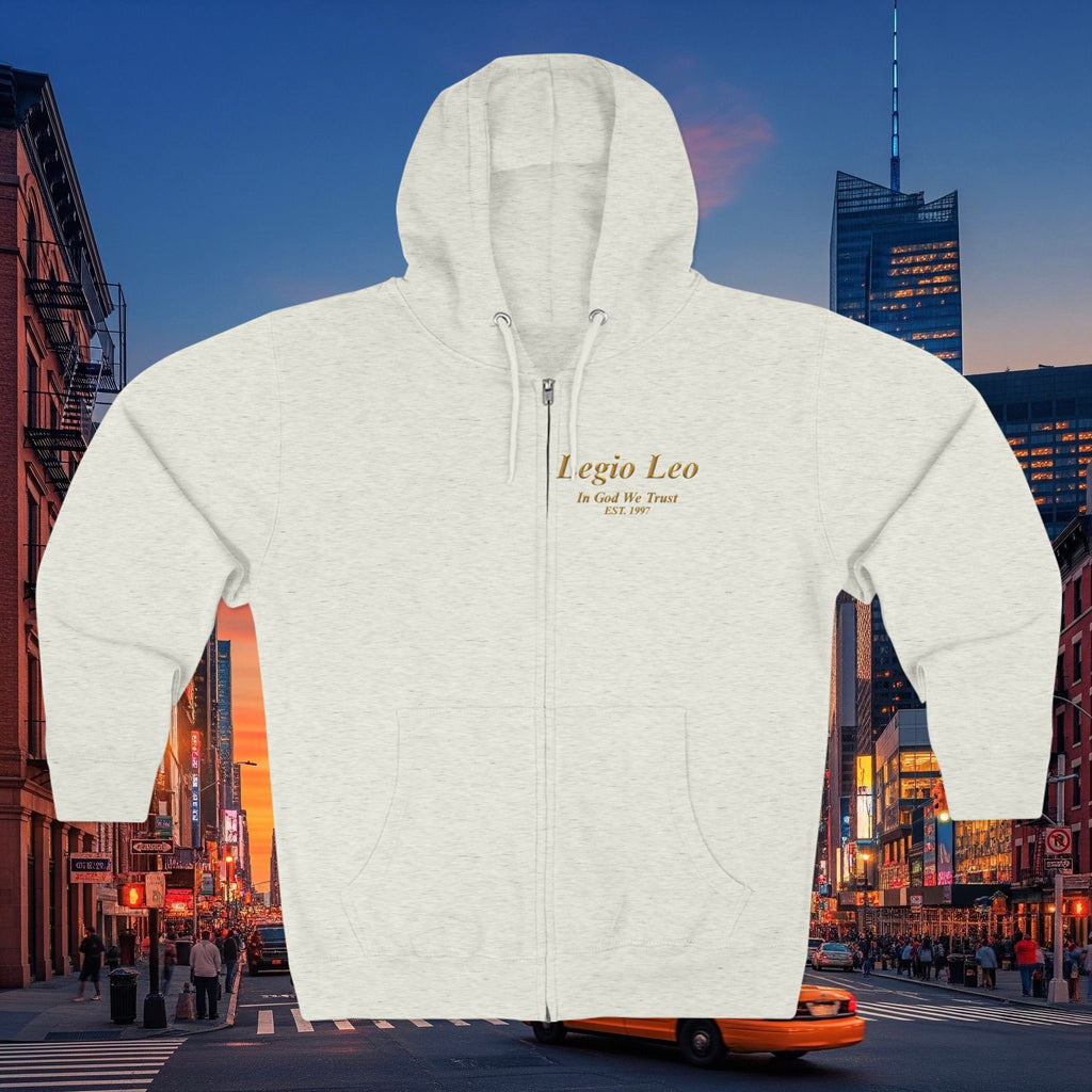 Zip Hoodie — "Legio Leo" Classic Small Chest Logo Zip-Up