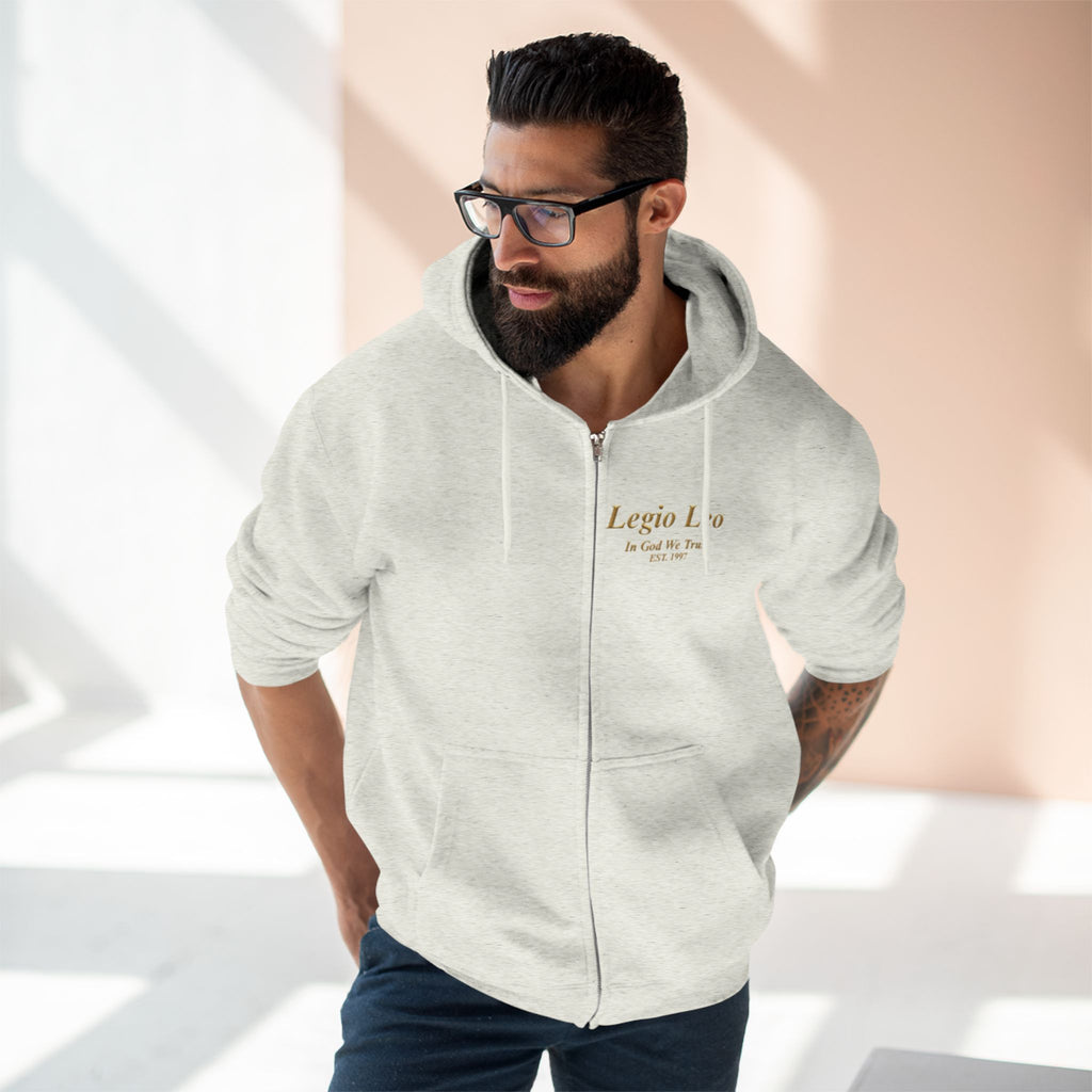 Zip Hoodie — "Legio Leo" Classic Small Chest Logo Zip-Up