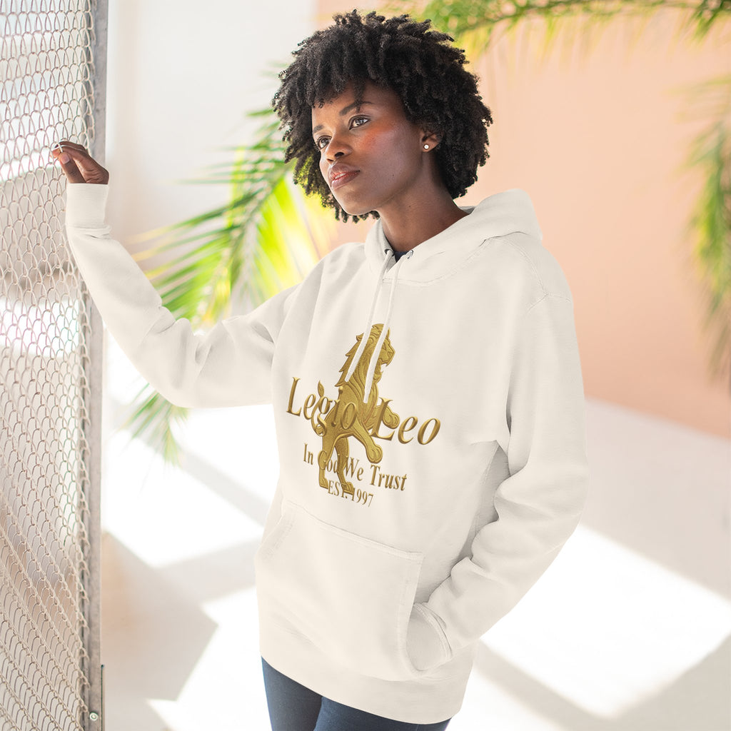 Legio Leo Golden Edition Fleece Hoodie – Minimal Gold Script Pullover