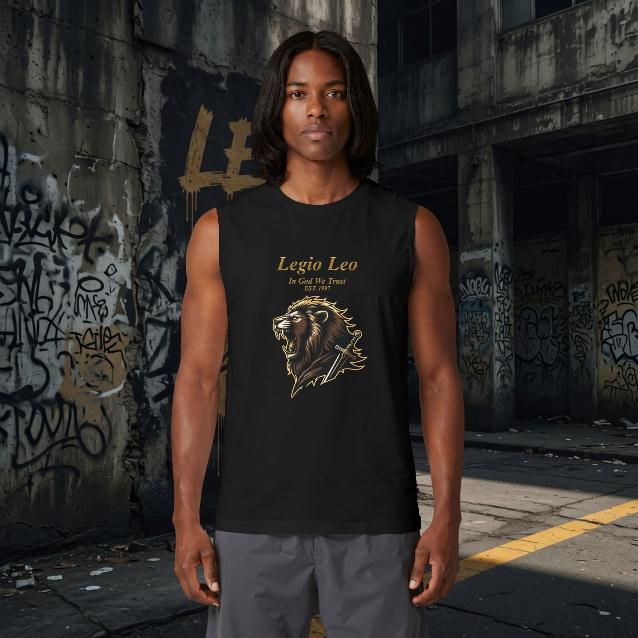 Legio Leo Roaring Lion Muscle Tank — Bold Warrior Lion Athletic Tank Top