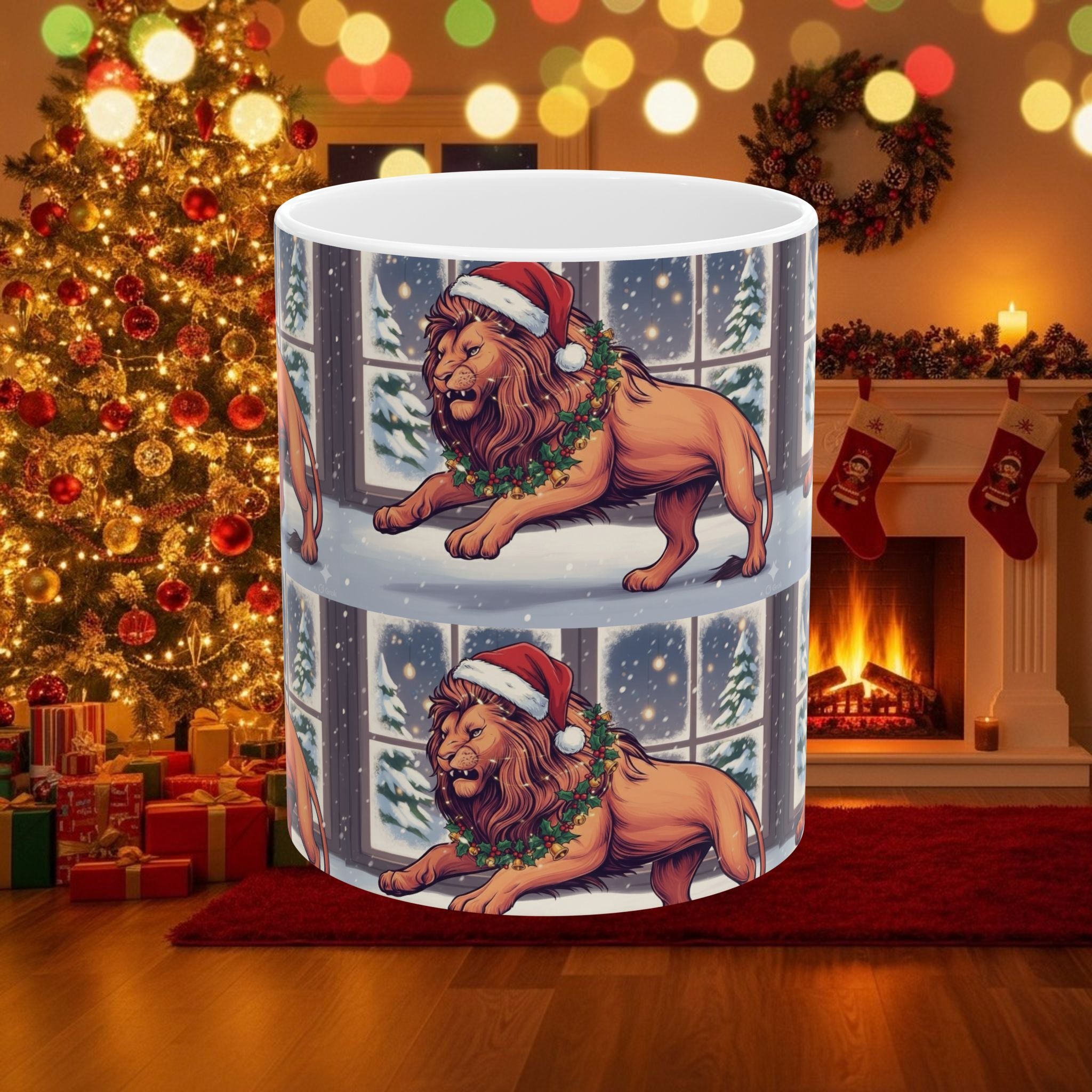 Legio Leo by DZ Royal Christmas Holiday Ceramic Mug, (11oz, 15oz)