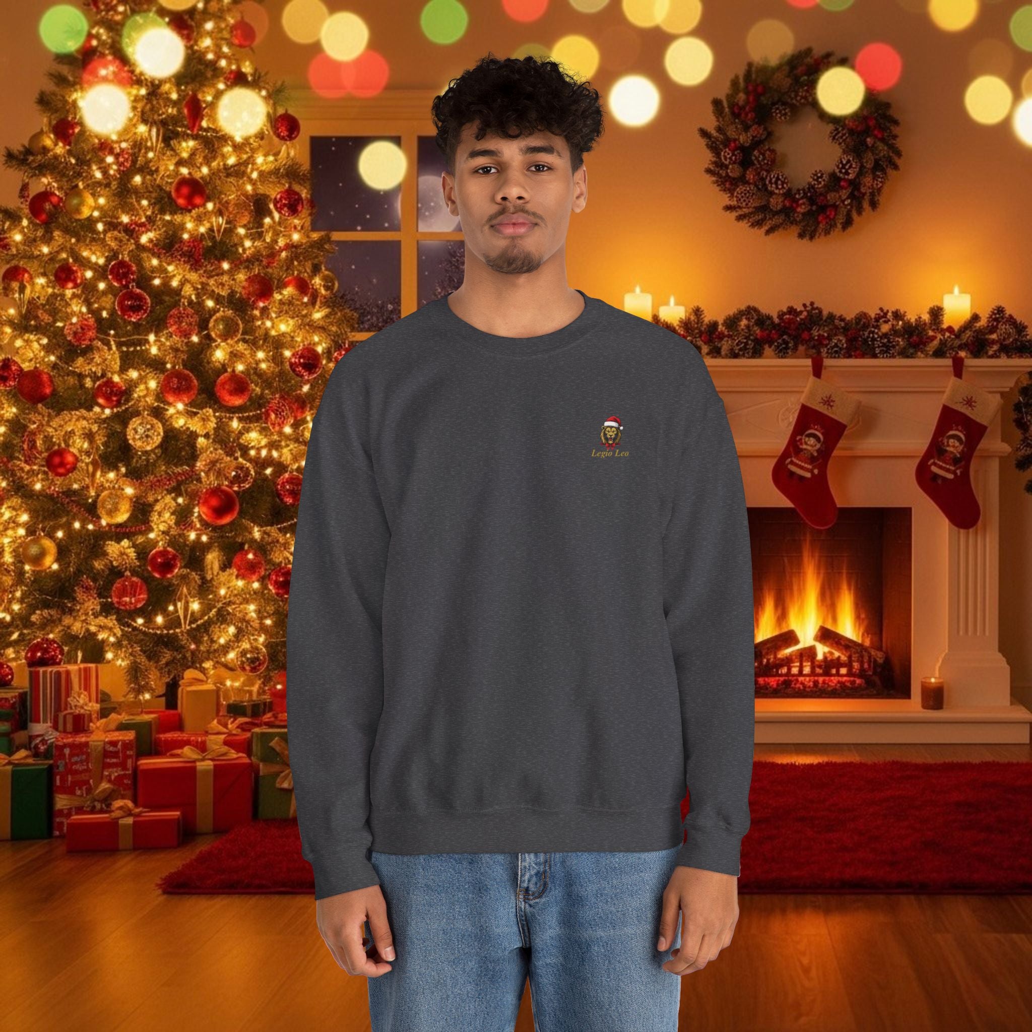 Christmas Holiday Legio Leo by DZ Royal Cozy Unisex Crewneck Sweatshirt for