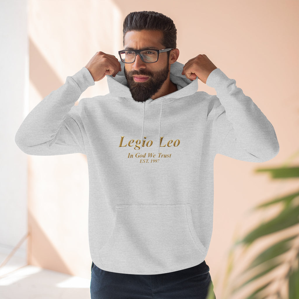 Legio Leo Fleece Hoodie – Minimal Gold Script Pullover