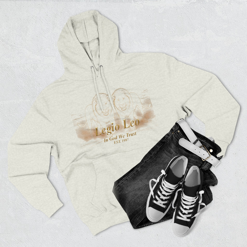 Legio Leo Fleece Hoodie – Minimal Gold Script Brothers 4 Life Pullover