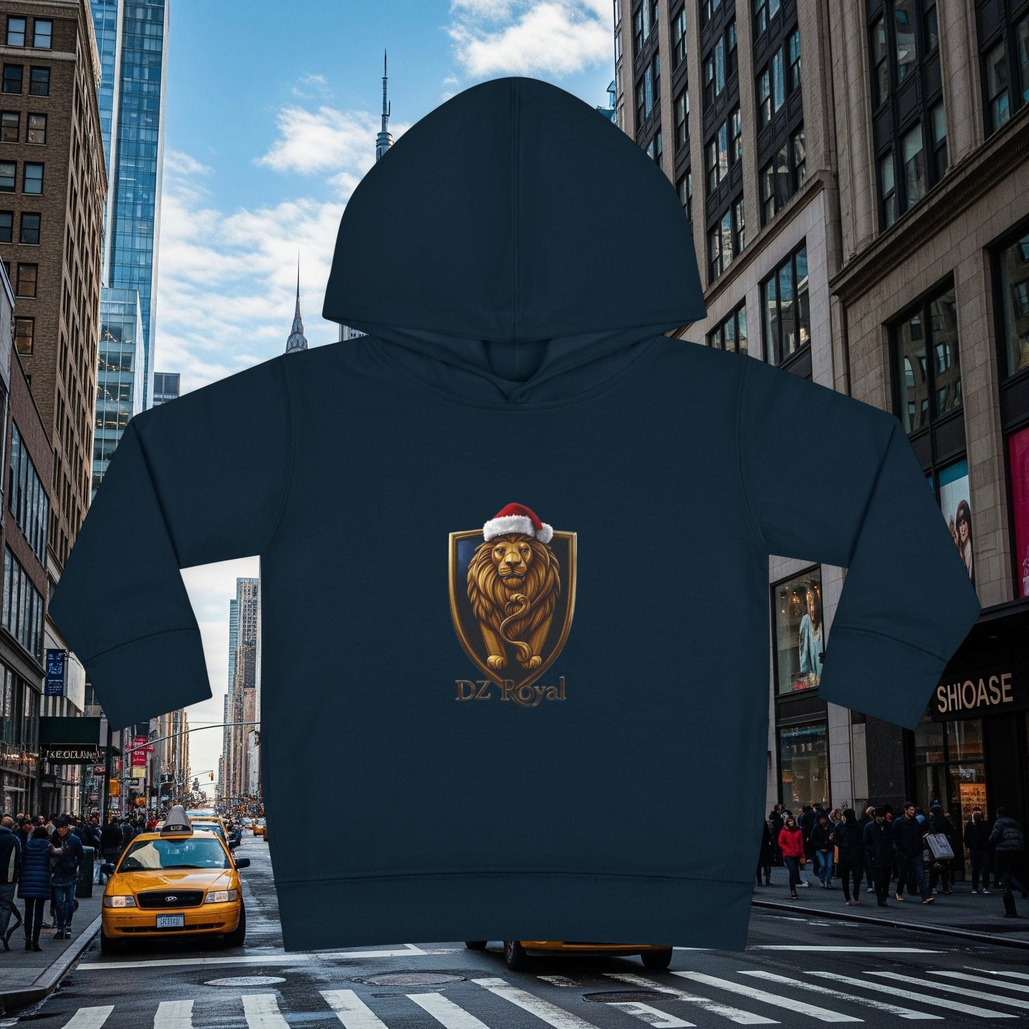 DZ Royal Christmas Toddler Pullover Fleece Hoodie (Grown Lion)