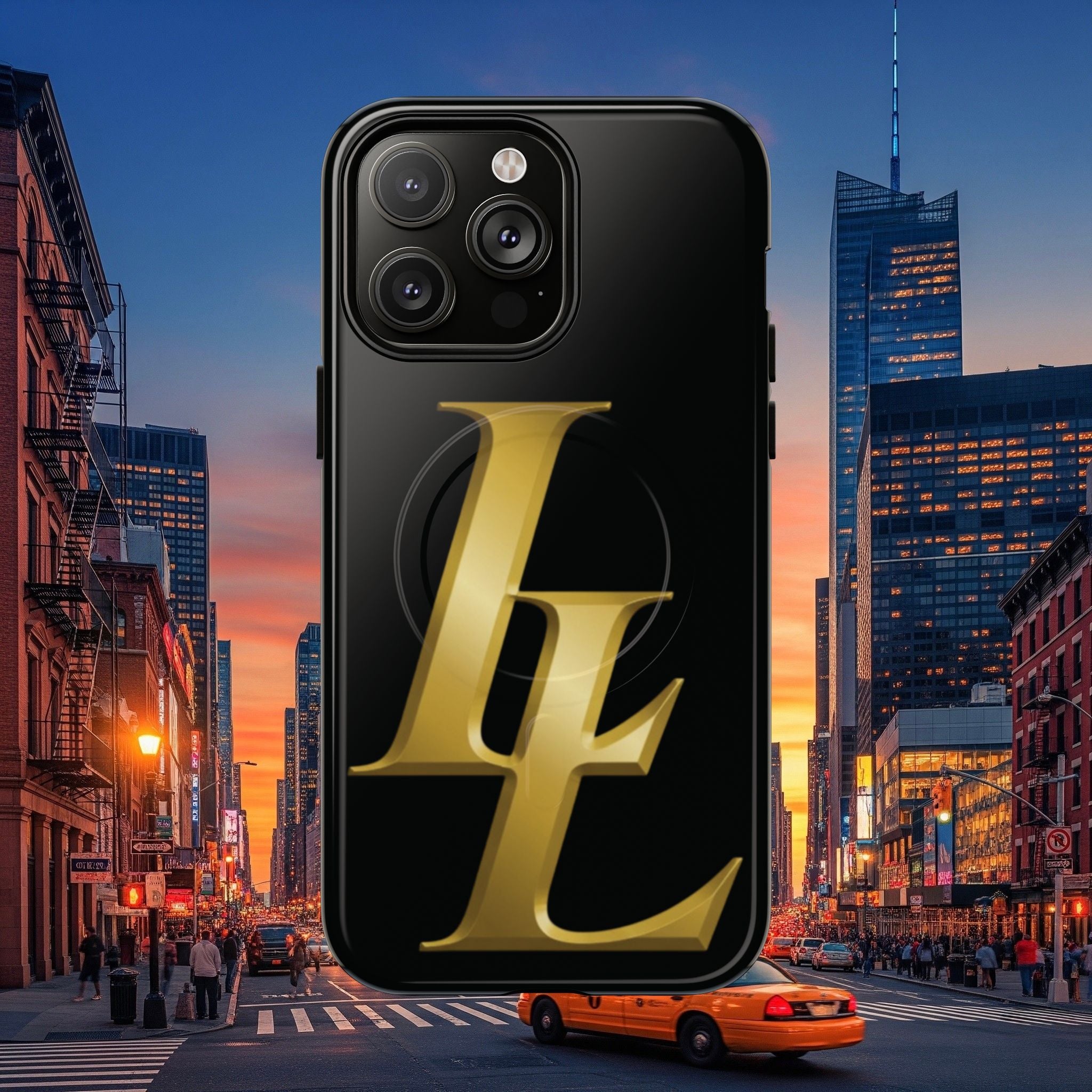 Stylish Tough Magnetic Phone Case | Overlapping L’s Design