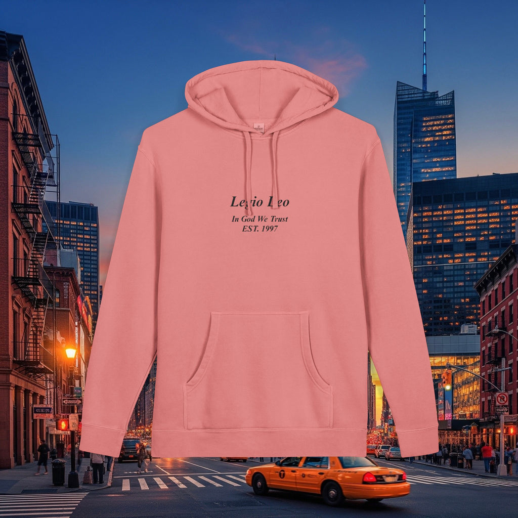 Minimal Olive Pigment-Dyed Hoodie — Subtle Script "Legio Leo" Design