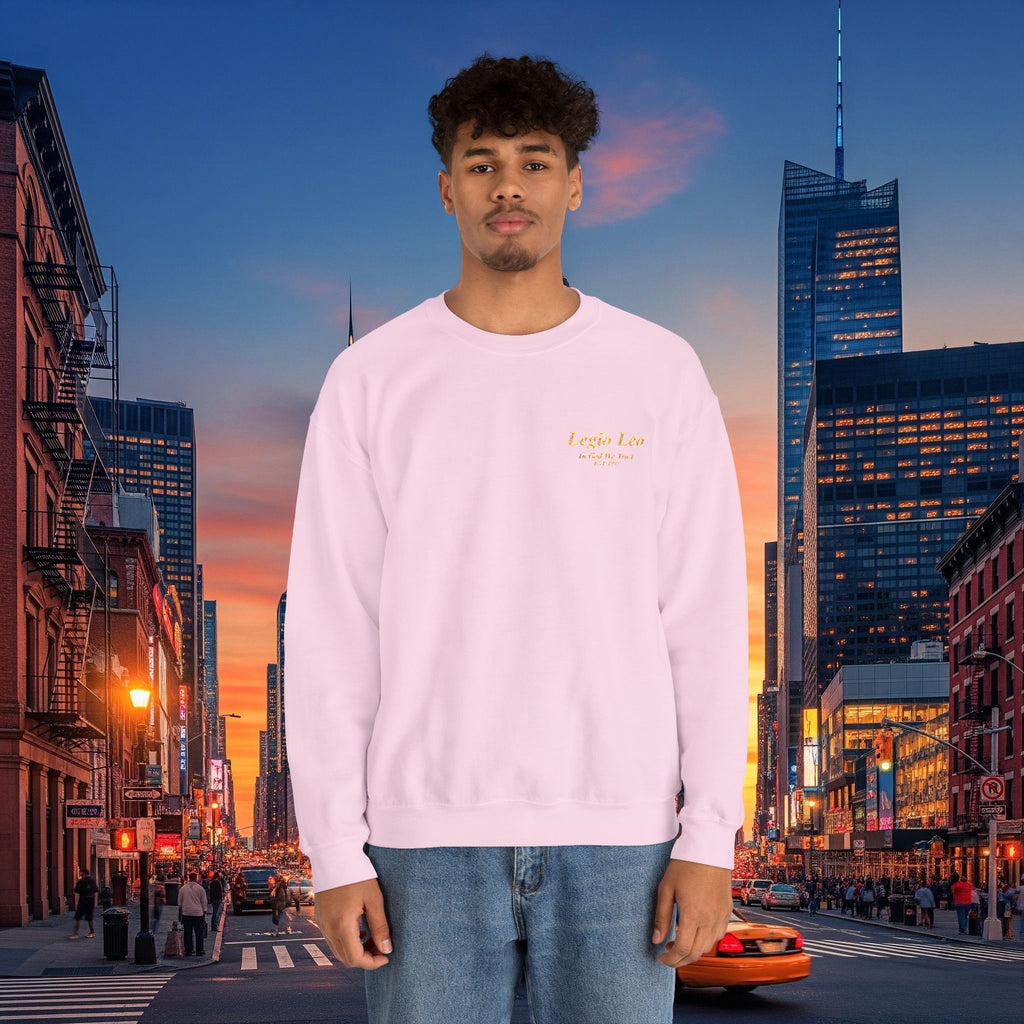 Legio Leo Crewneck Sweatshirt | In God We Trust Embroidery