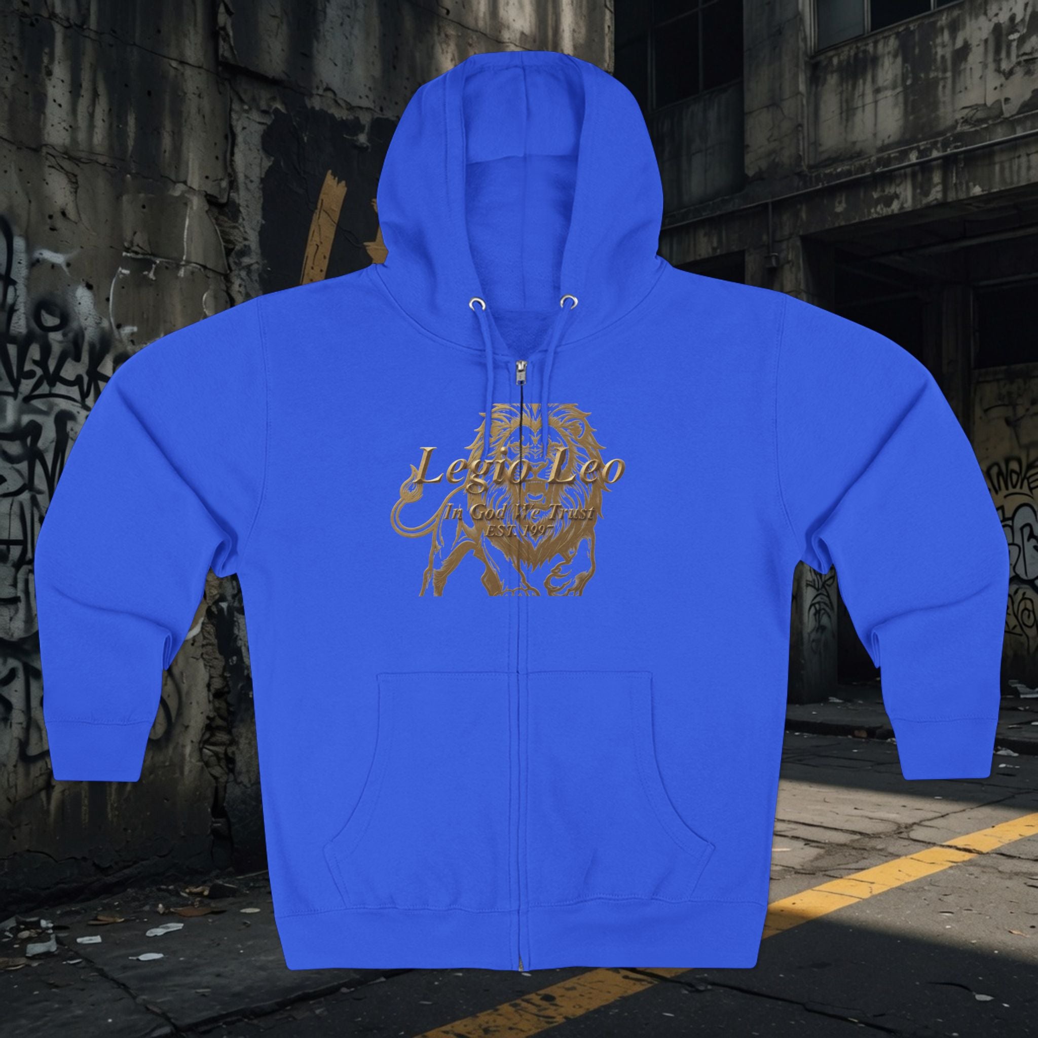 Legio Leo Warrior Zip Hoodie — "Fierce" Definition Streetwear